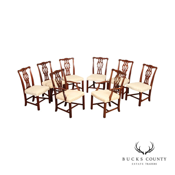 Hickory Manufacturing Chippendale Style Set of Eight Mahogany Dining Chairs