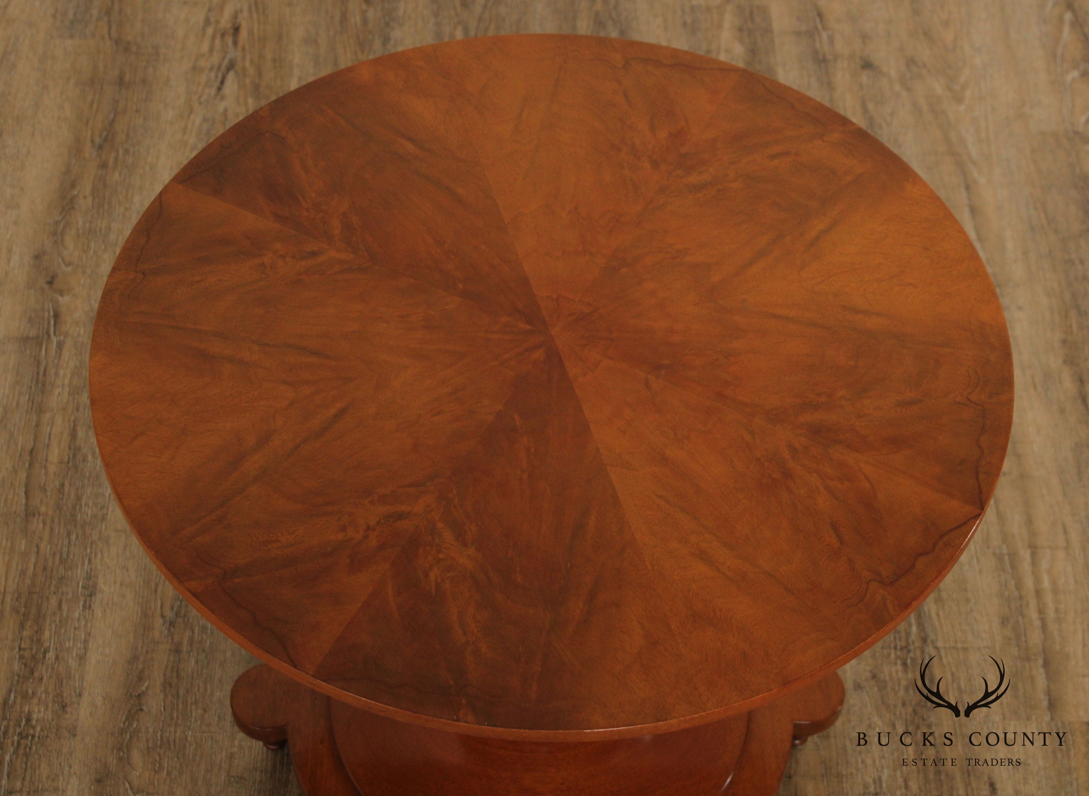 Regency Style Vintage Round Mahogany Pedestal Table