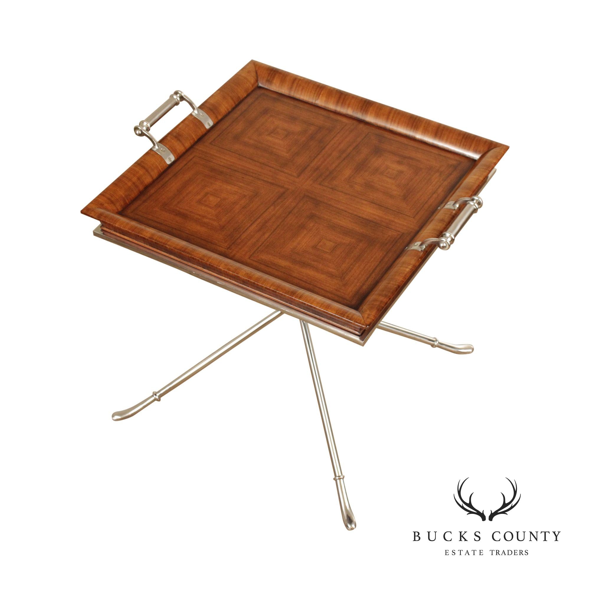 Theodore Alexander Modern Parquetry Tray Table