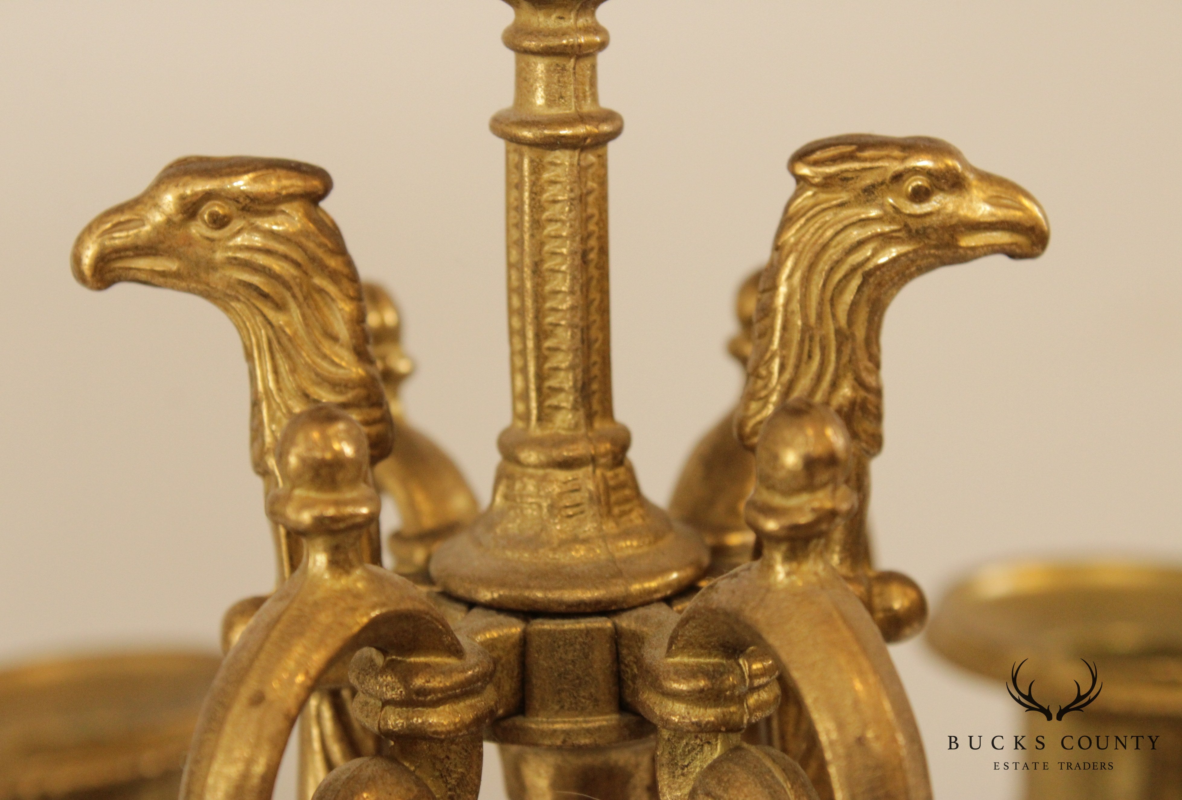 Quality Italian Gilt Bronze & Marble Pair Candelabra