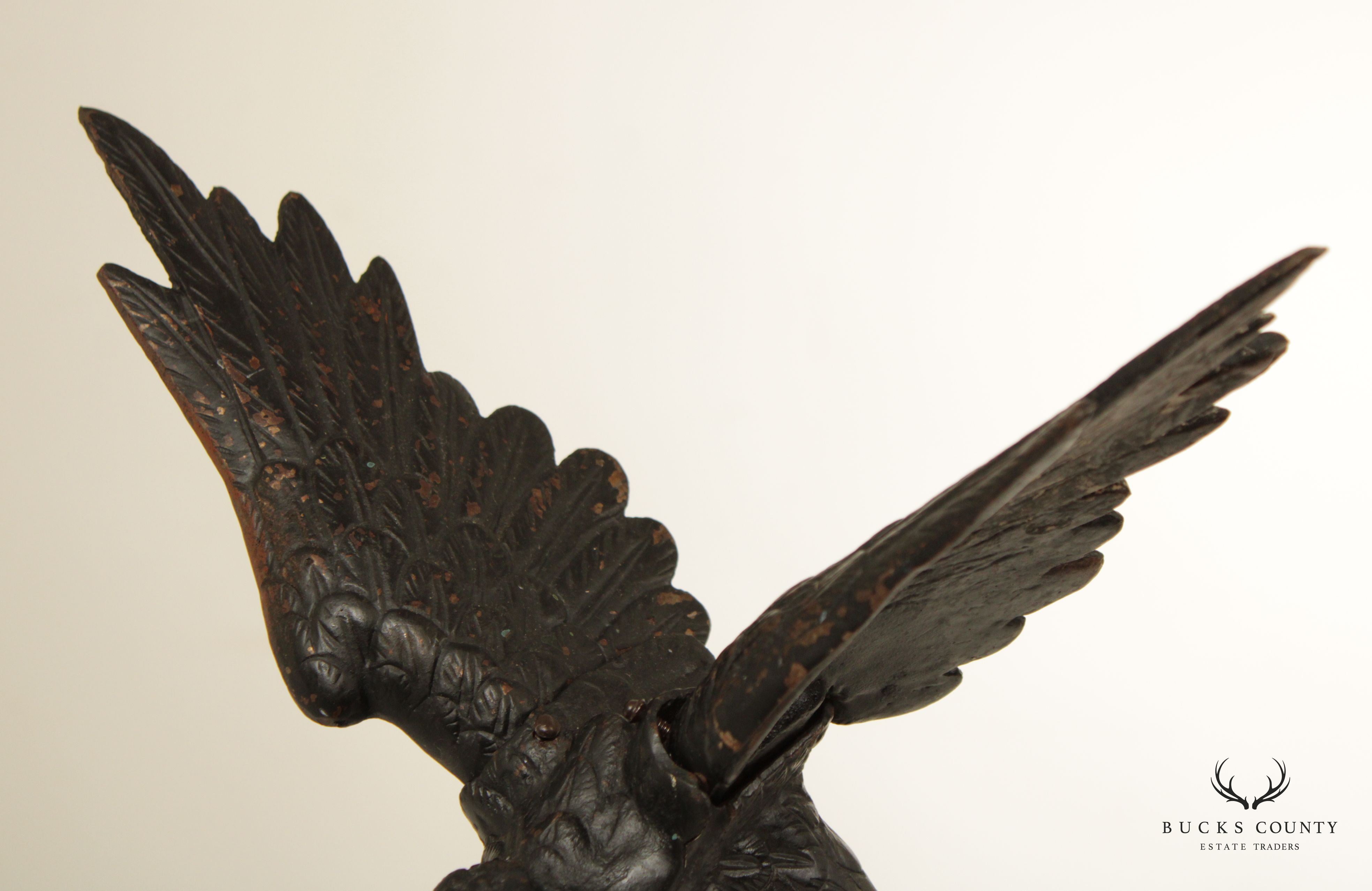 Japanese Meiji Style Cast Iron Eagle Sculpture