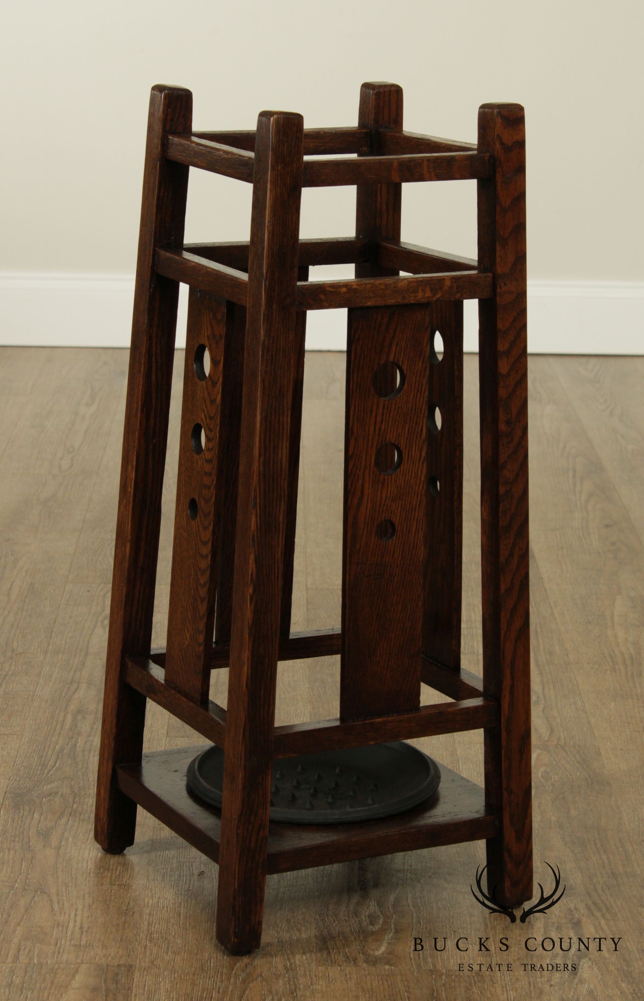 Antique Mission Oak Umbrella Stand