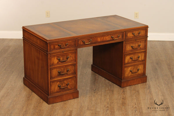 Heritage Vintage Mahogany Leather Top Executive Office Desk