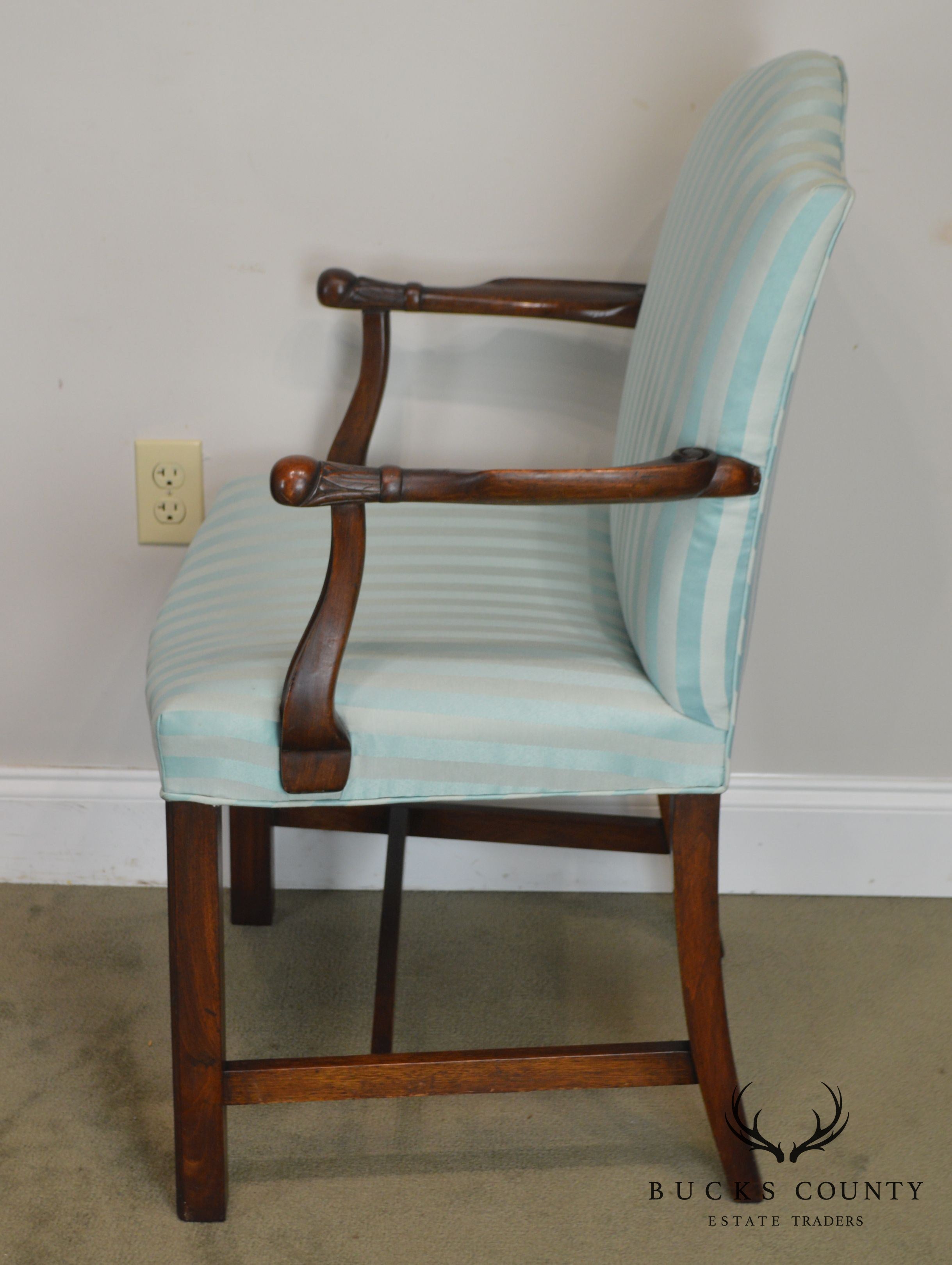 George III Style Antique Mahogany Frame Armchair