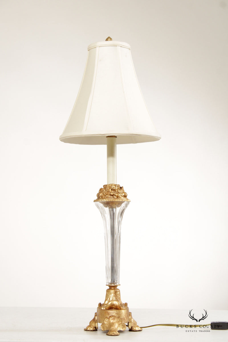 Frederick Cooper Gilt Metal and Crystal Table Lamp