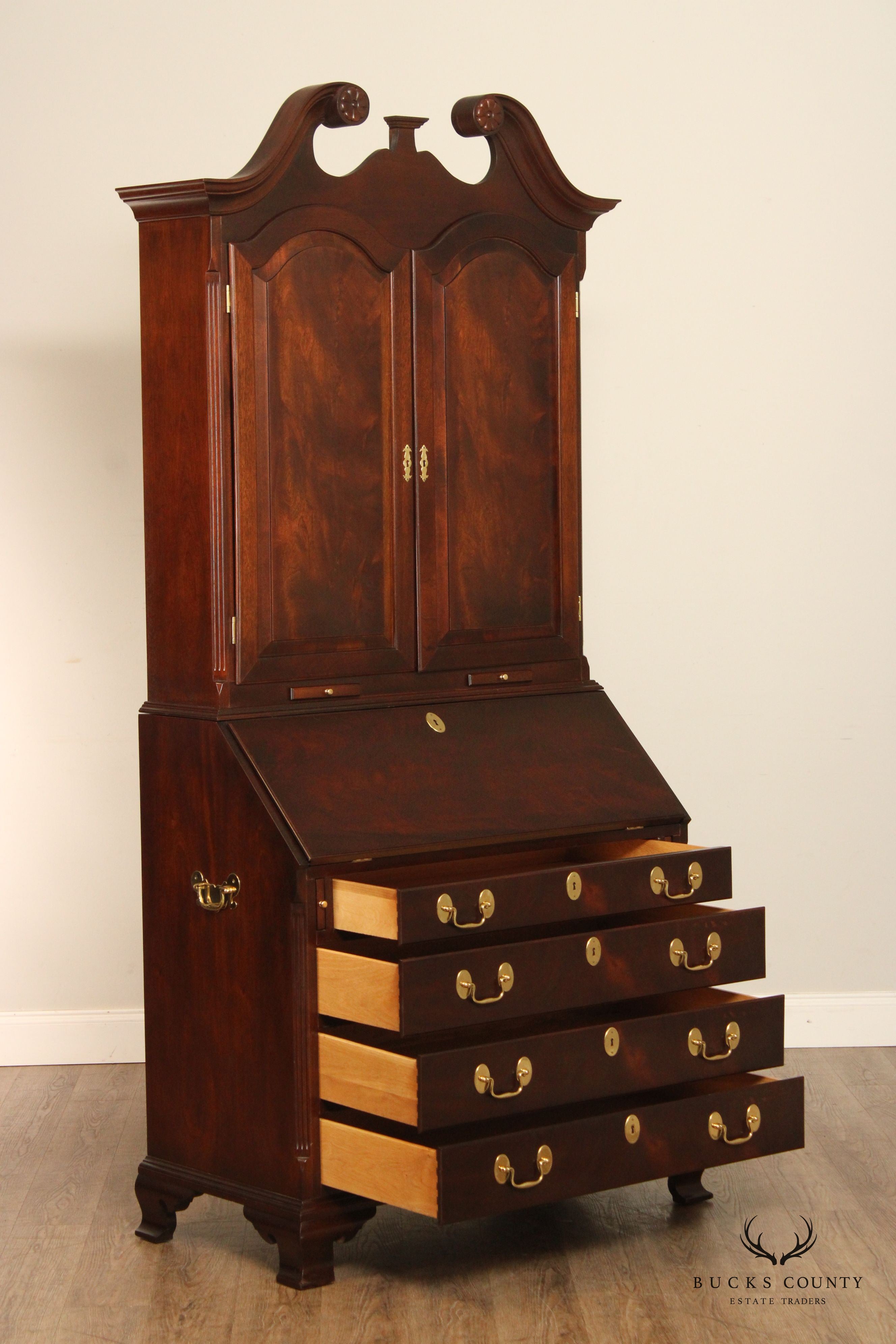 Chippendale Style High Quality Mahogany Secretary Desk