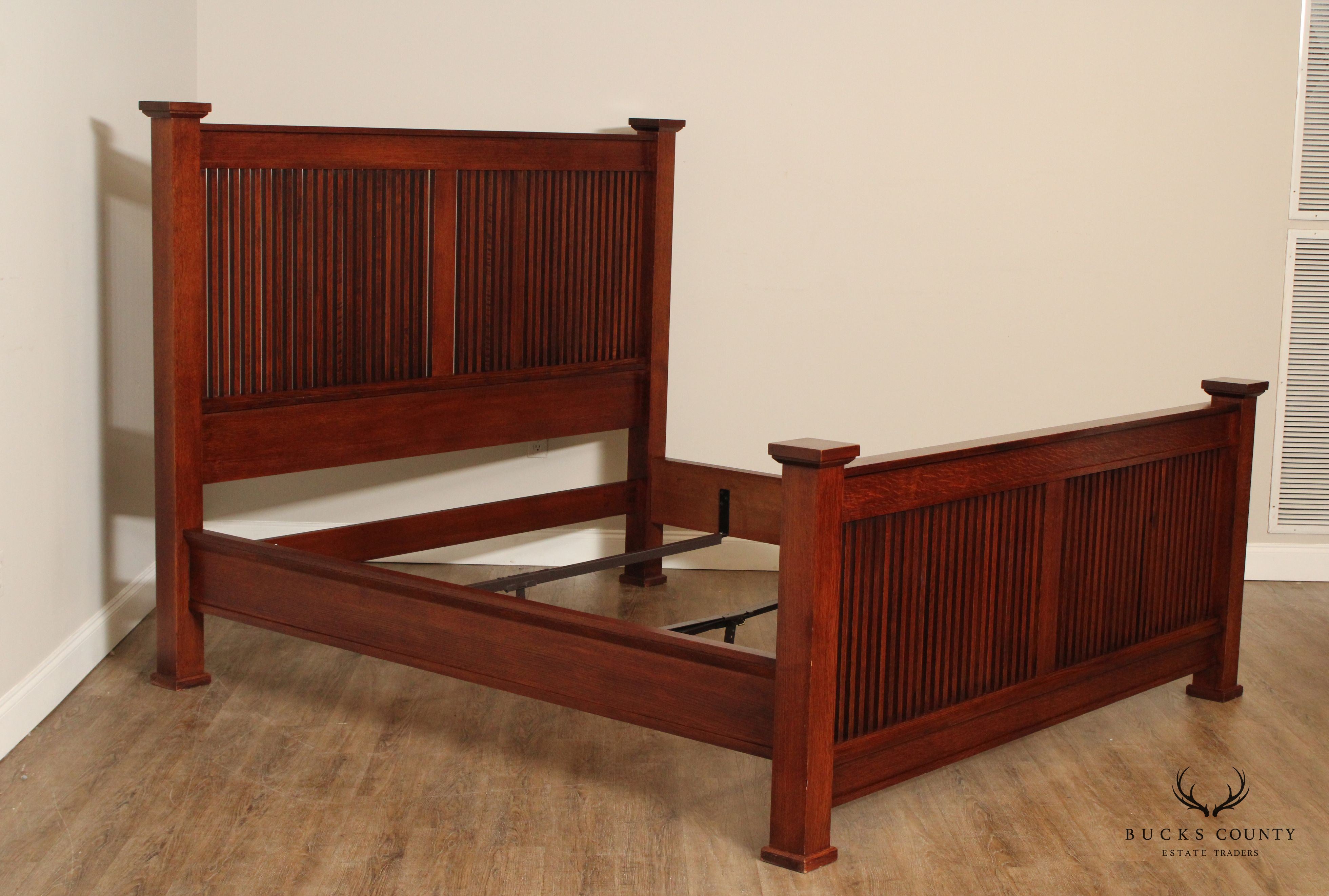 STICKLEY MISSION COLLECTION KING SIZE OAK PRAIRIE BED