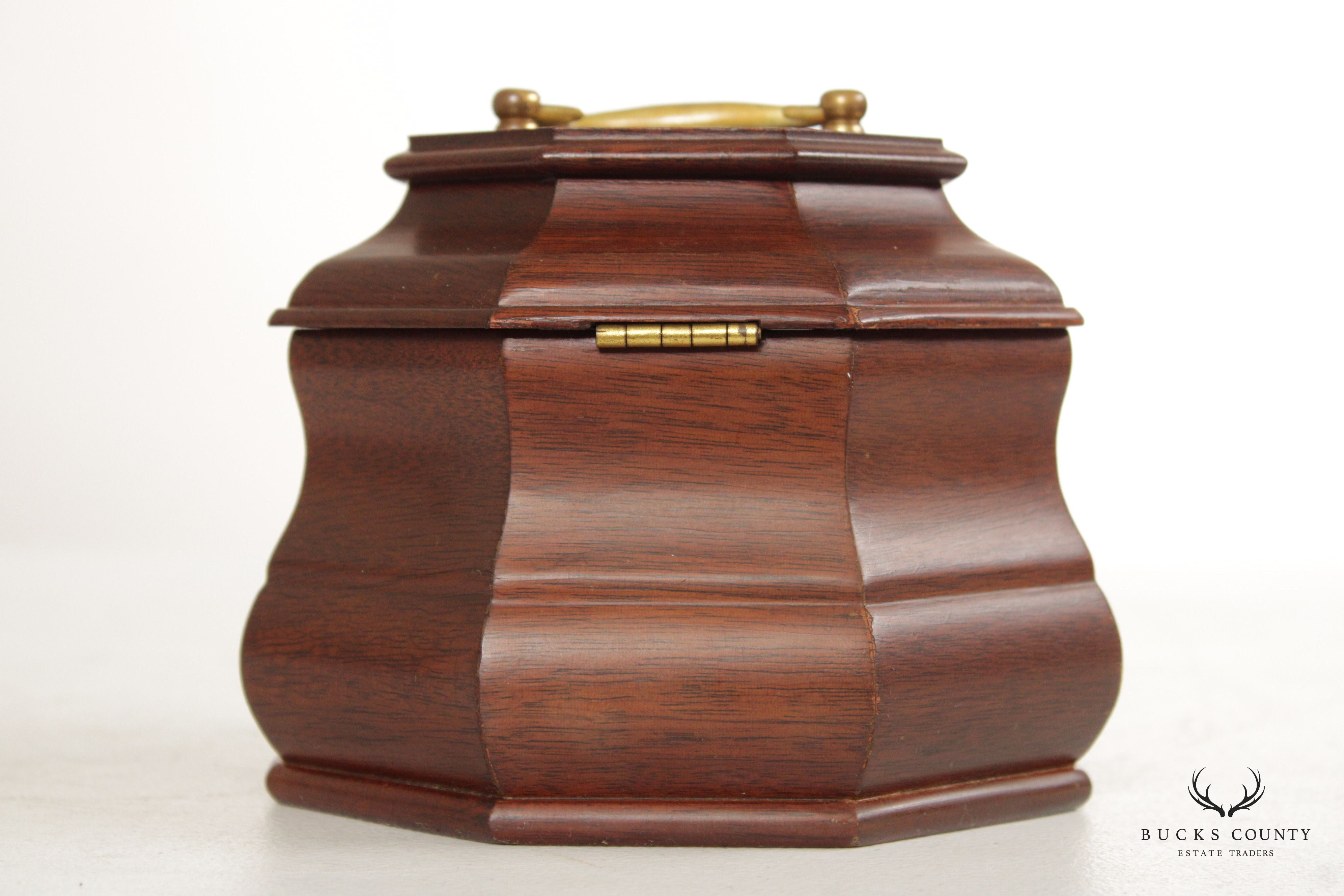 Virginia Metal Crafters Colonial Williamsburg Restoration Mahogany Tea Caddy