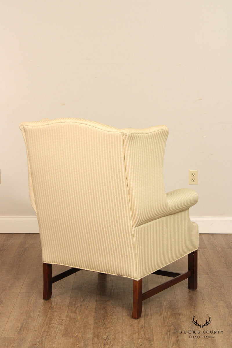 Ethan Allen Chippendale Style Pair of Wingback Chairs