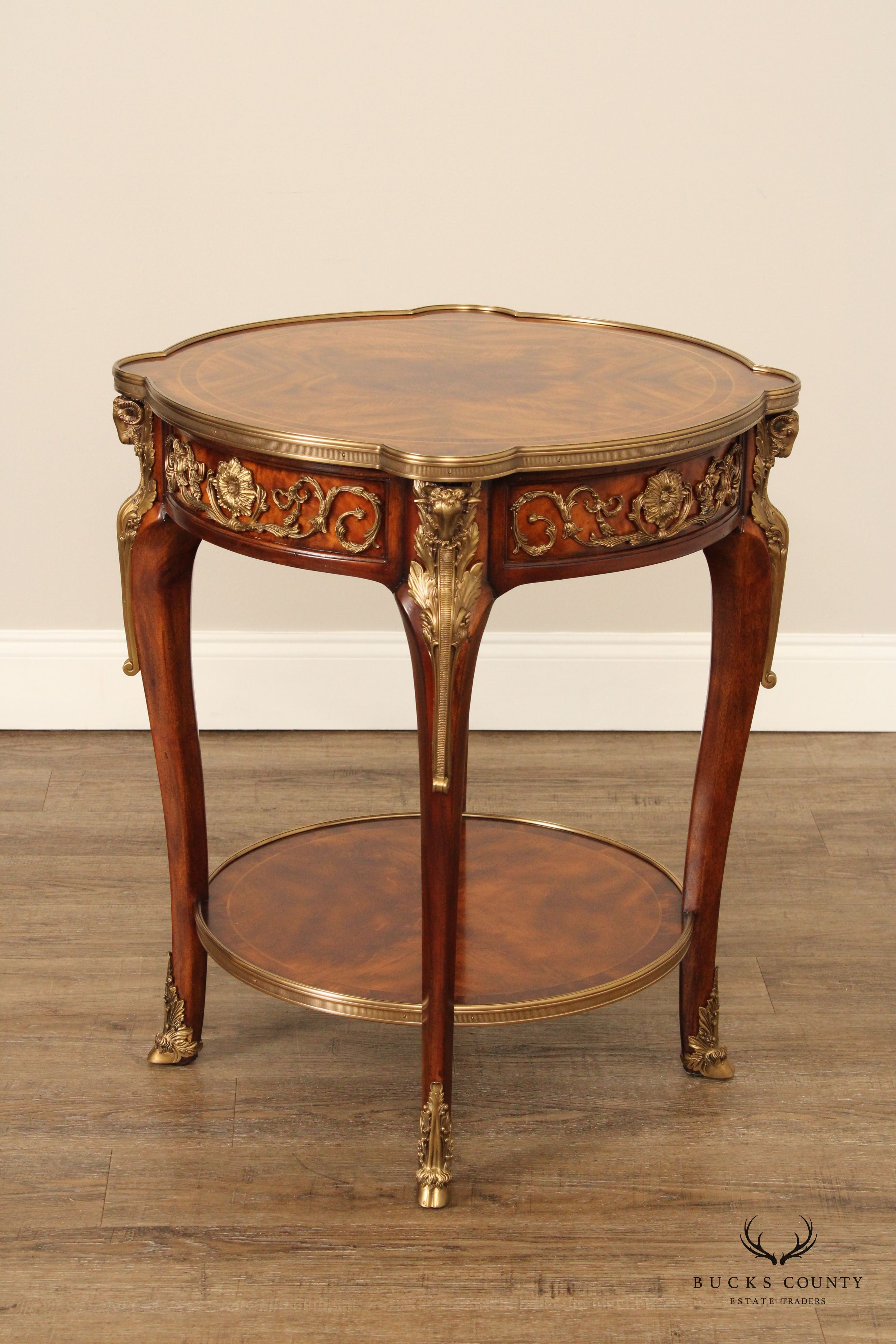 Theodore Alexander French Louis XV Style Mahogany 'Bernadette' Side Table