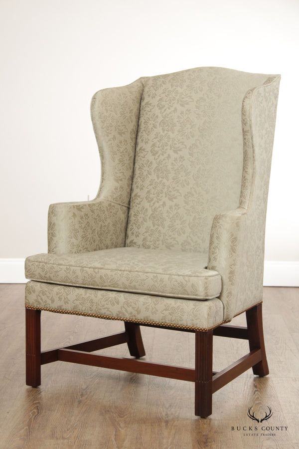 Kittinger Colonial Williamsburg Chippendale Style Mahogany Wing Chair