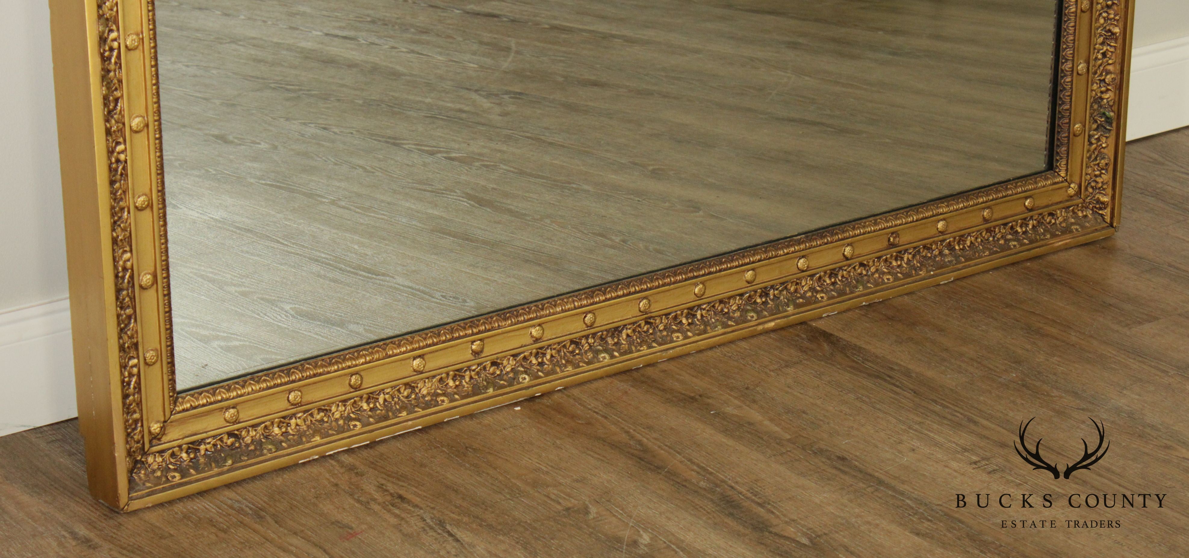 Antique French 19th Century Monumental Louis XVI Style Gilt Mirror (B)