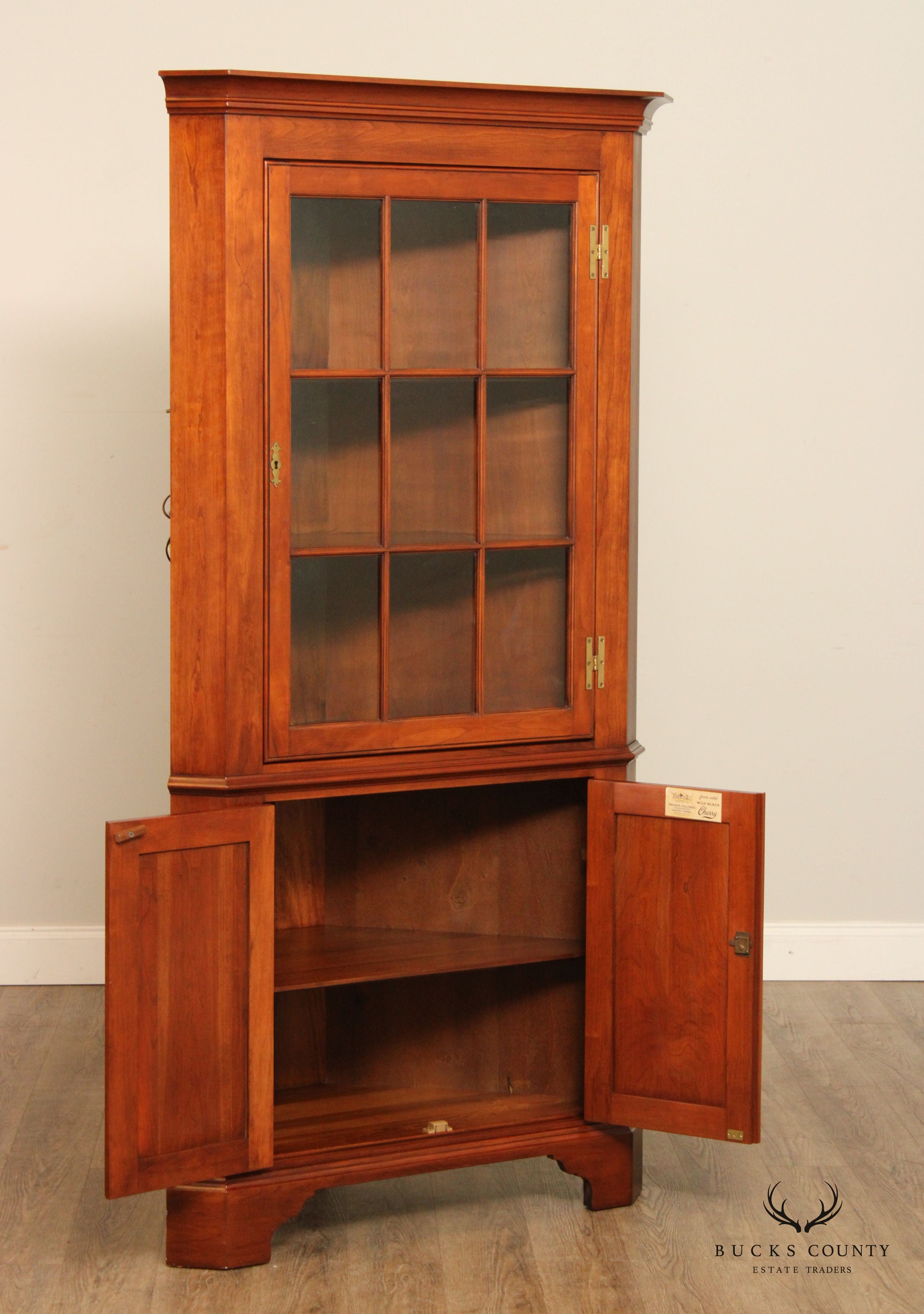 Henkel Harris Georgian Style Cherry Corner Cabinet