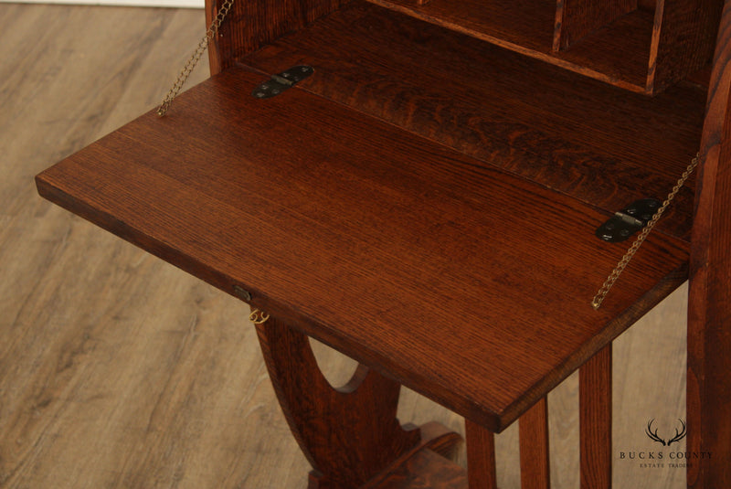 Arts & Crafts Antique Oak Drop Front Desk