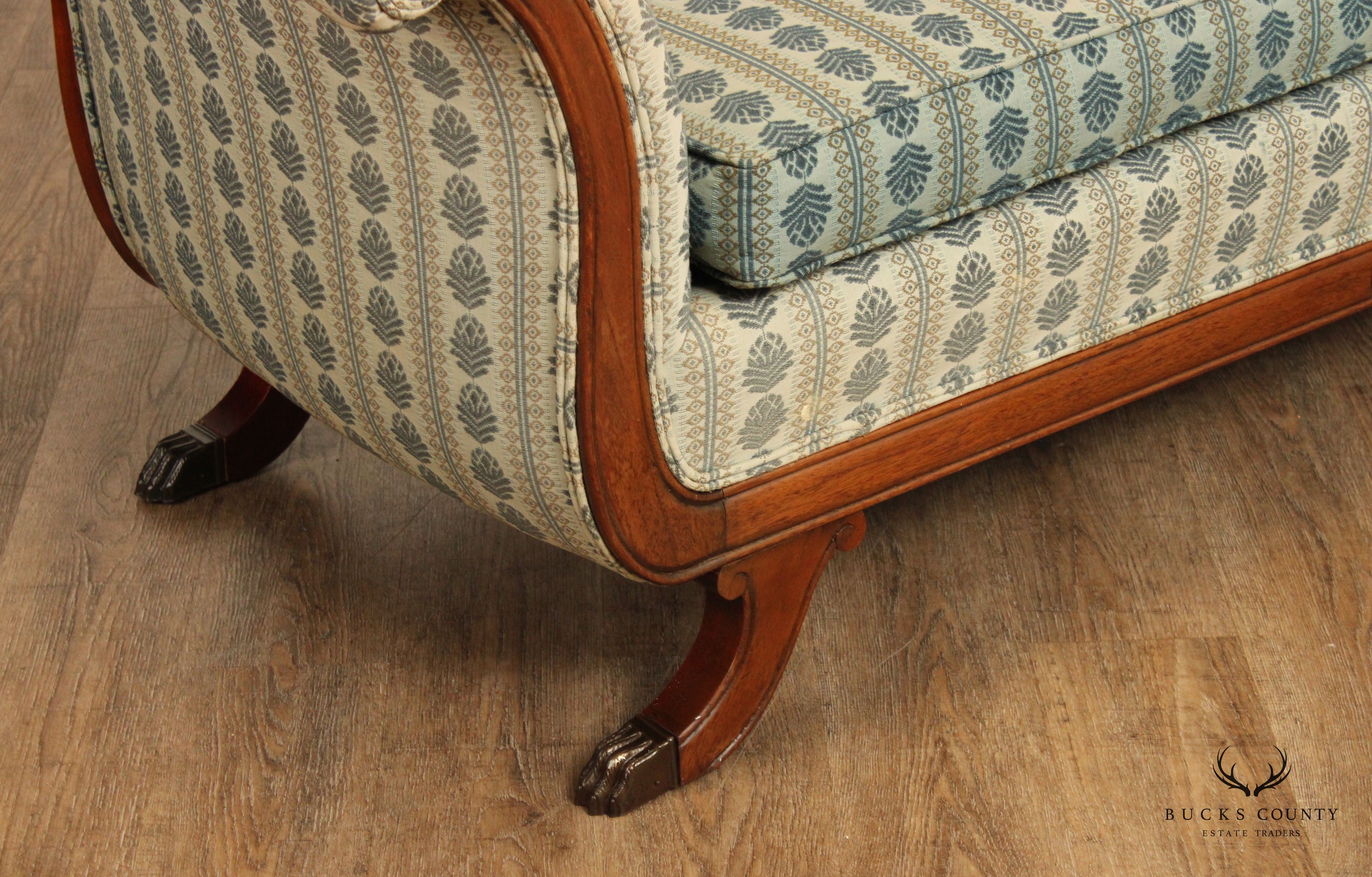 Duncan Phyfe Style Vintage Carved Mahogan Sofa