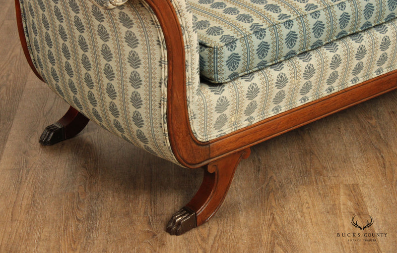 Duncan Phyfe Style Vintage Carved Mahogan Sofa