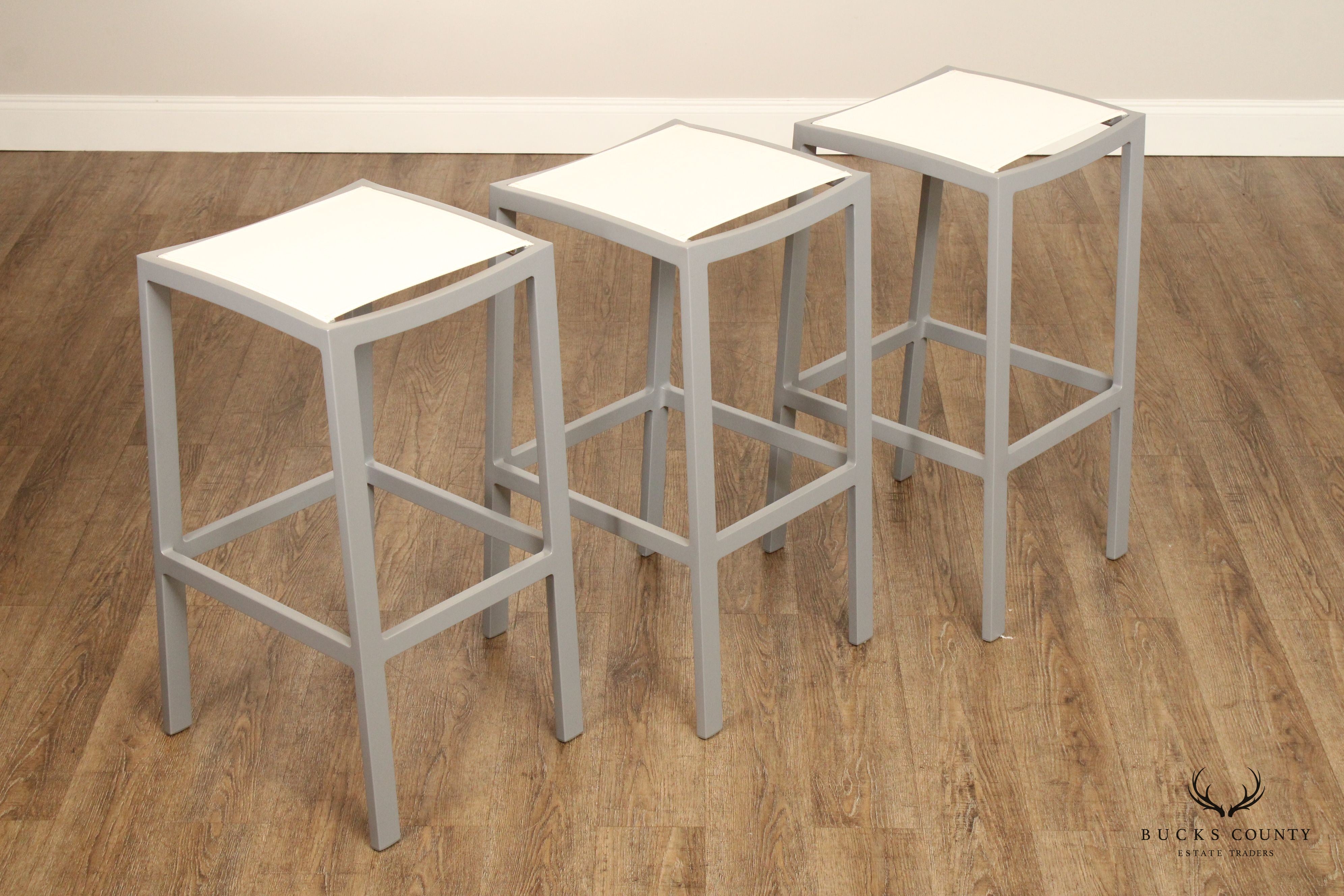 Janus et Cie. 'Koko II' Set of Three Mesh Backless Bar Stools