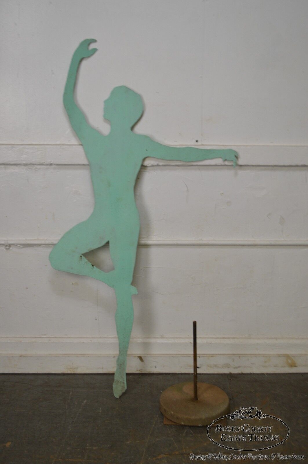 Mid Century Modern Large Dancing Ballerina Metal Garden Sculpture (C)