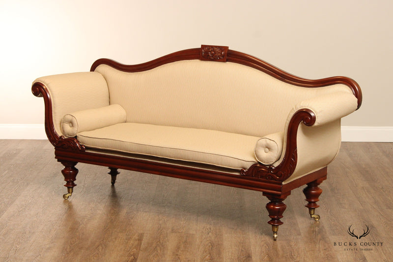English Regency Carved Mahogany Sofa