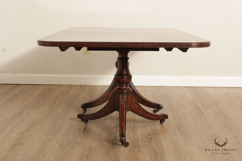 Maitland Smith English Regency Style Mahogany Double Pedestal Dining Table