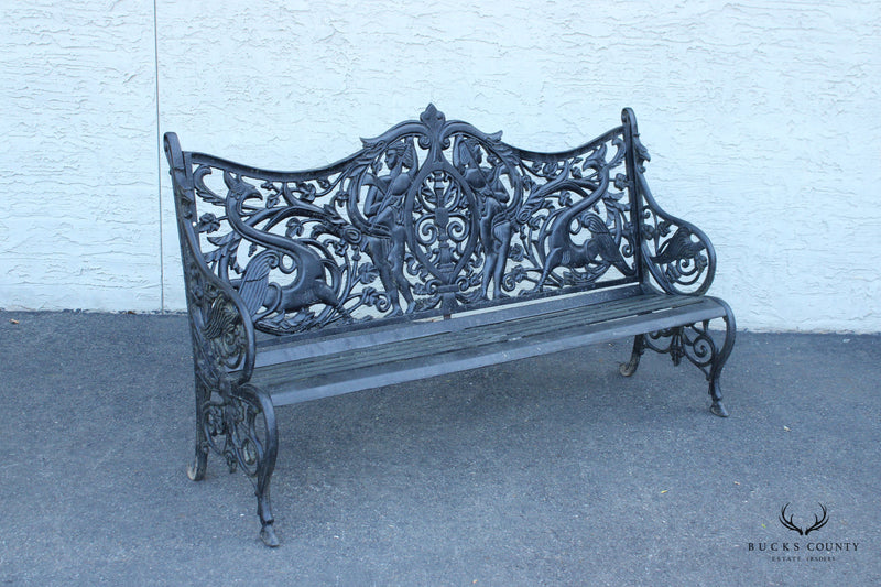 Coalbrookdale Style Cast Iron Outdoor Garden Bench