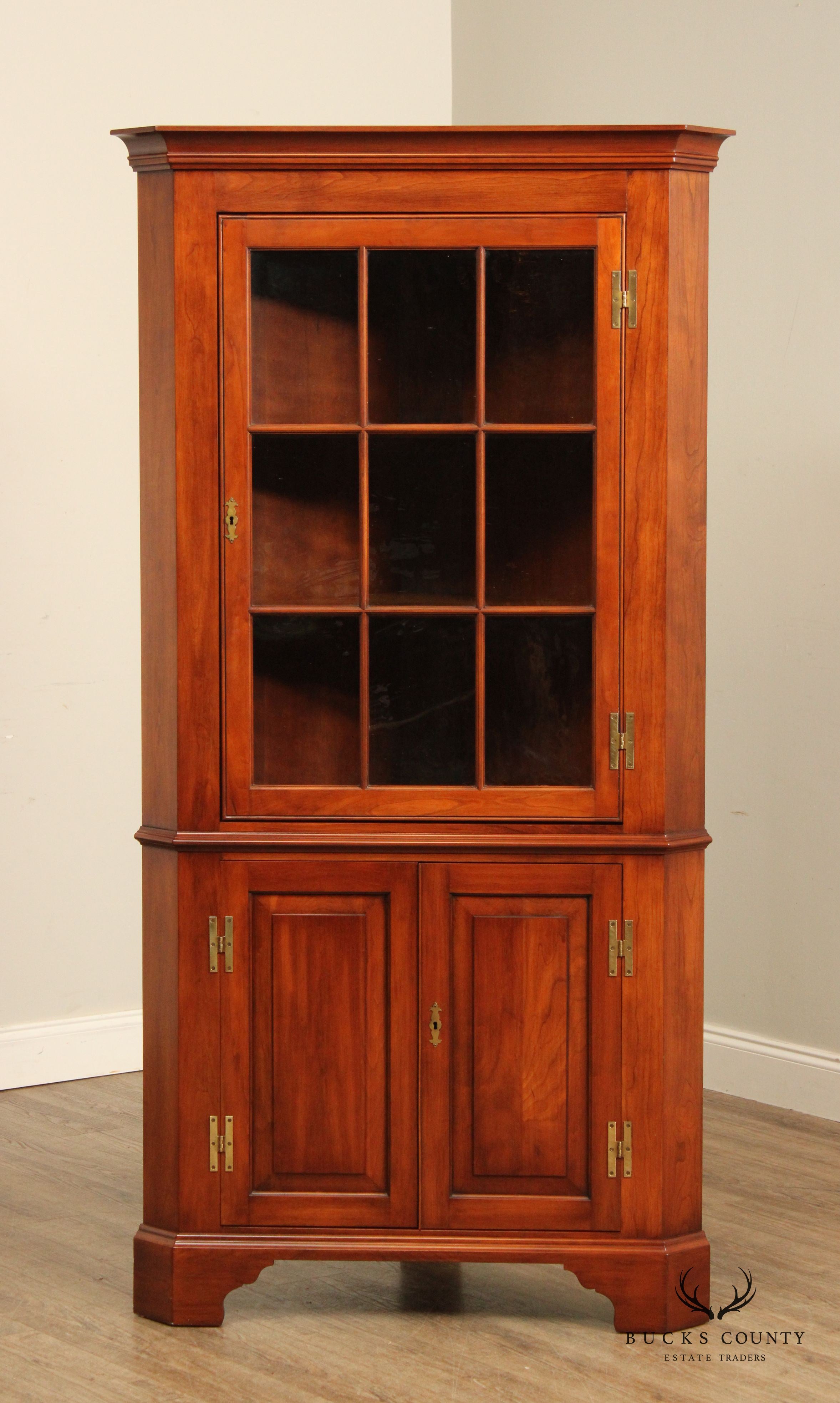 Henkel Harris Georgian Style Cherry Corner Cabinet