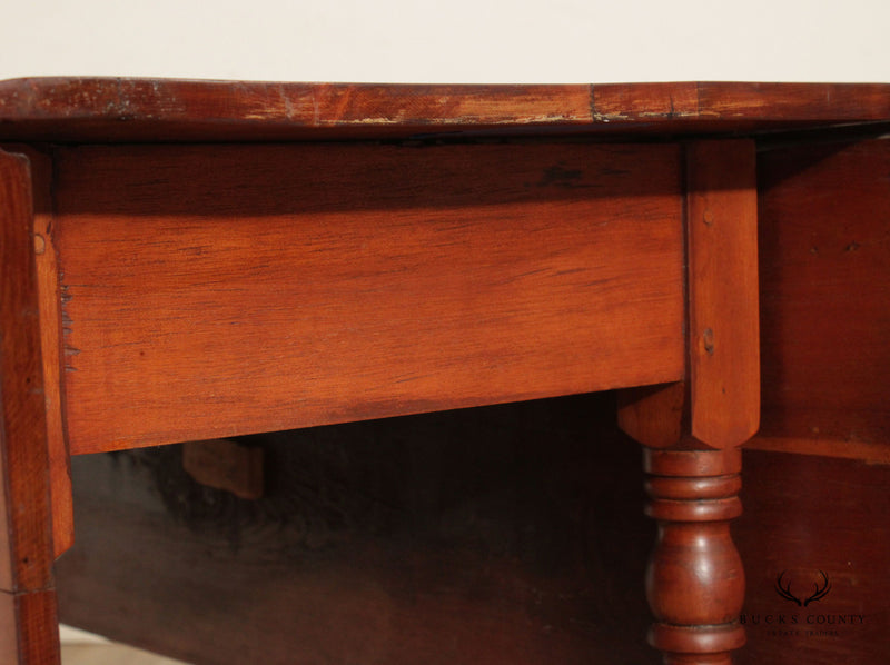 Antique 19th C. American Sheraton Cherry Drop Leaf Table