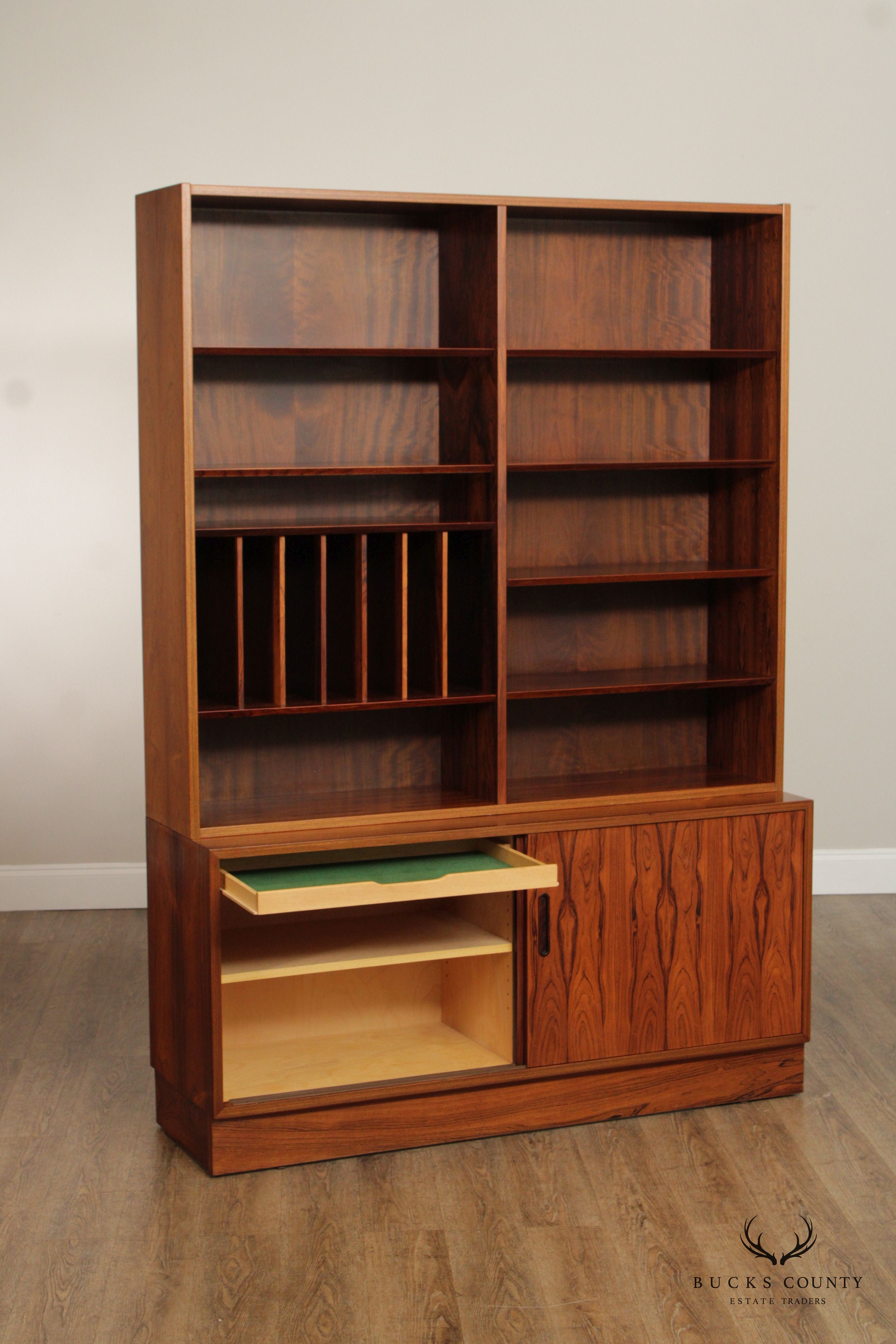 Poul Hundevad Mid Century Danish Modern Rosewood Bookcase Cabinet