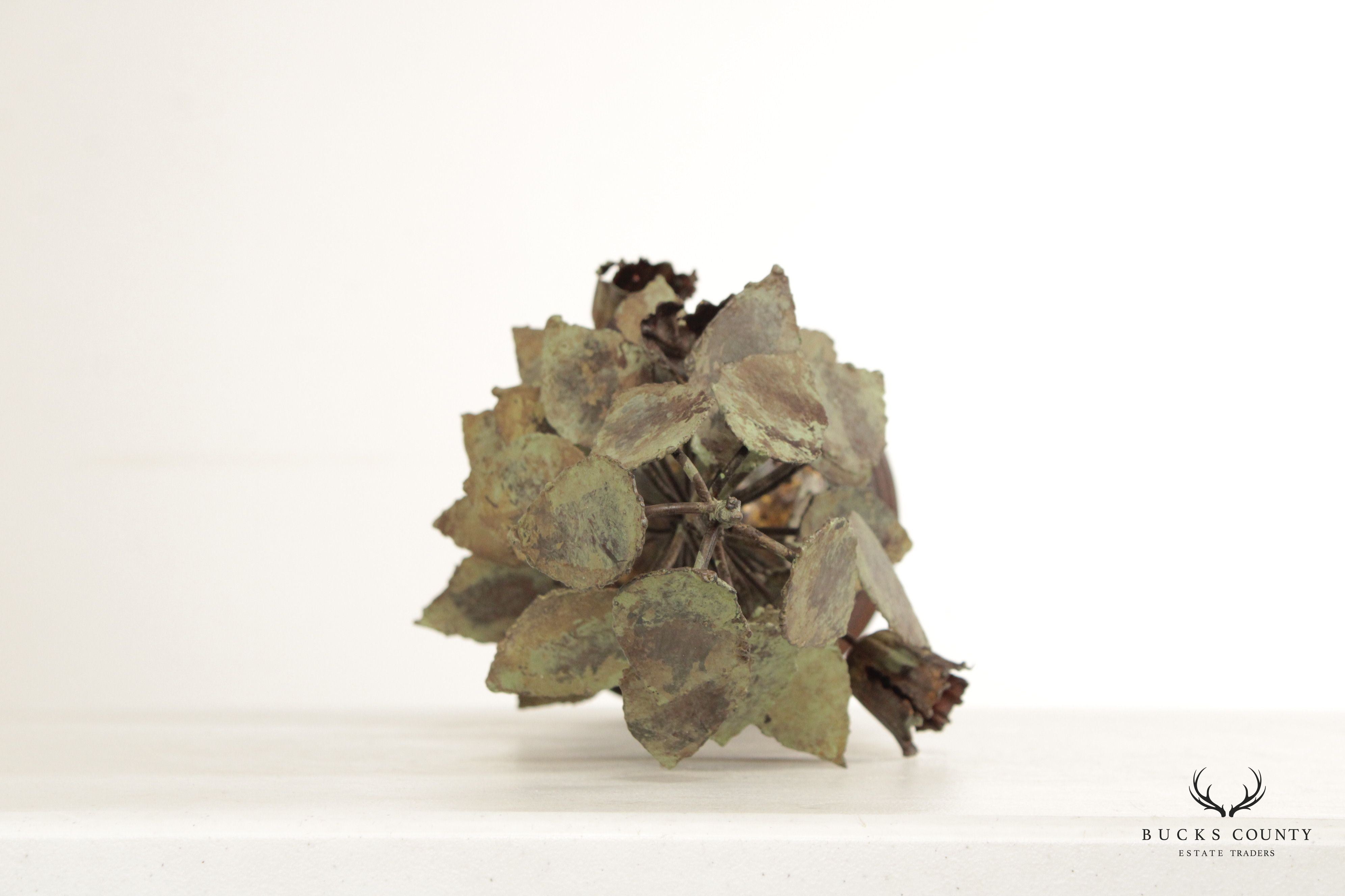 Vintage Brutalist Foliate Plant Iron Sculpture