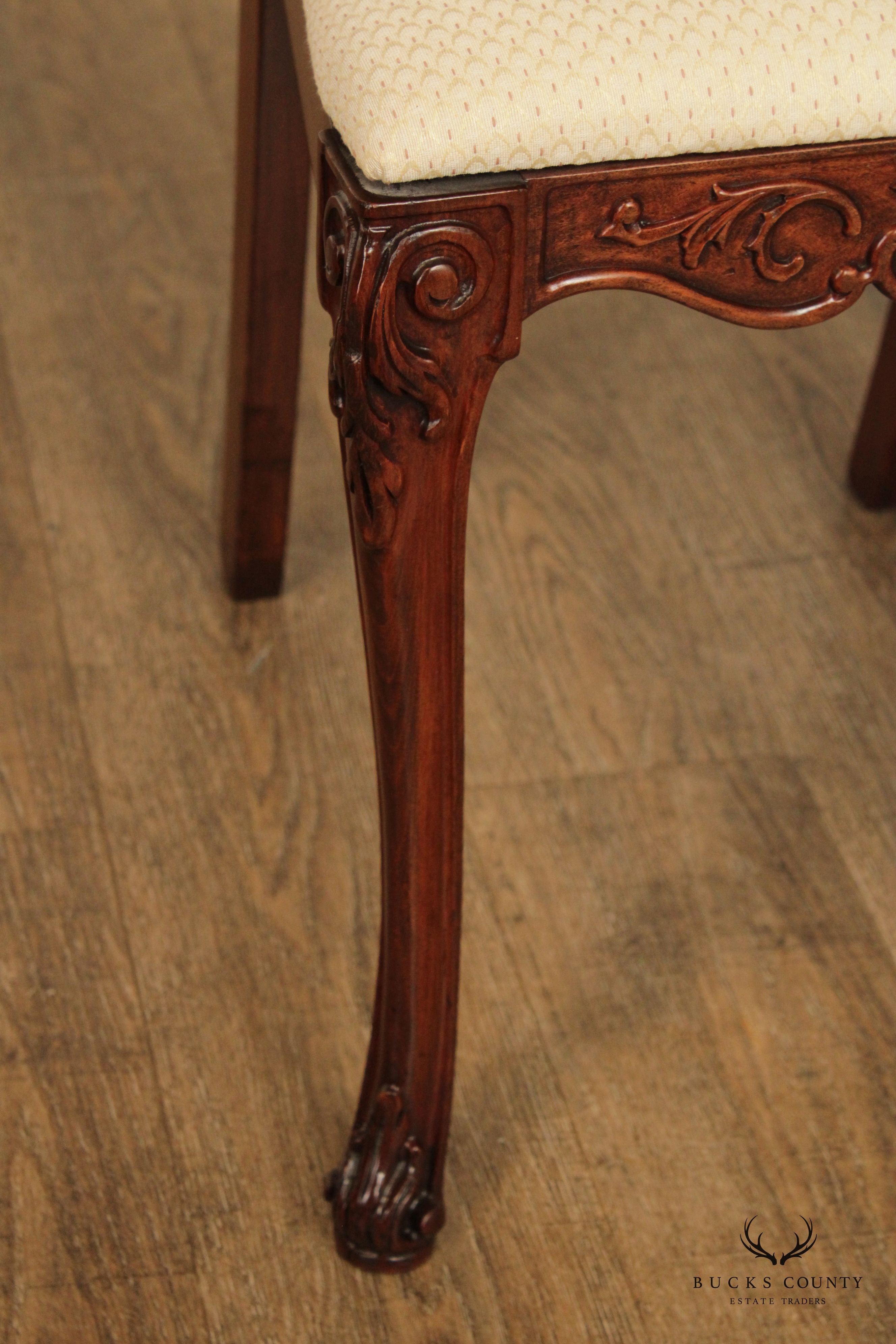 Georgian Style  Vintage Carved Mahogany Side Chair