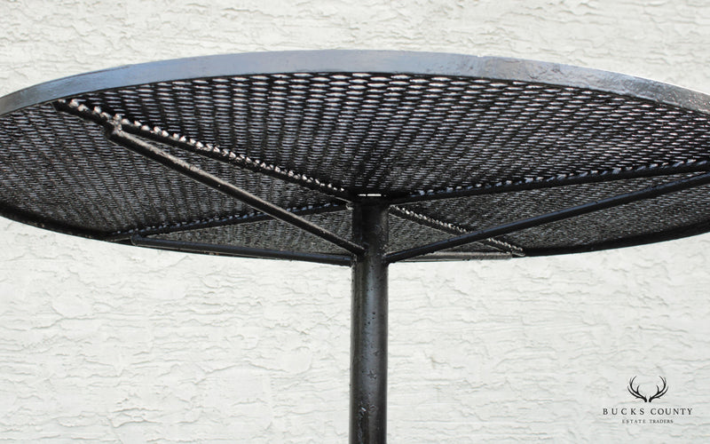 Salterini Mid Century Modern Wrought Iron Round Outdoor Dining Table