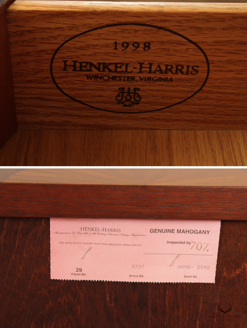Henkel Harris Federal Style Inlaid Mahogany Demi Lune Commode