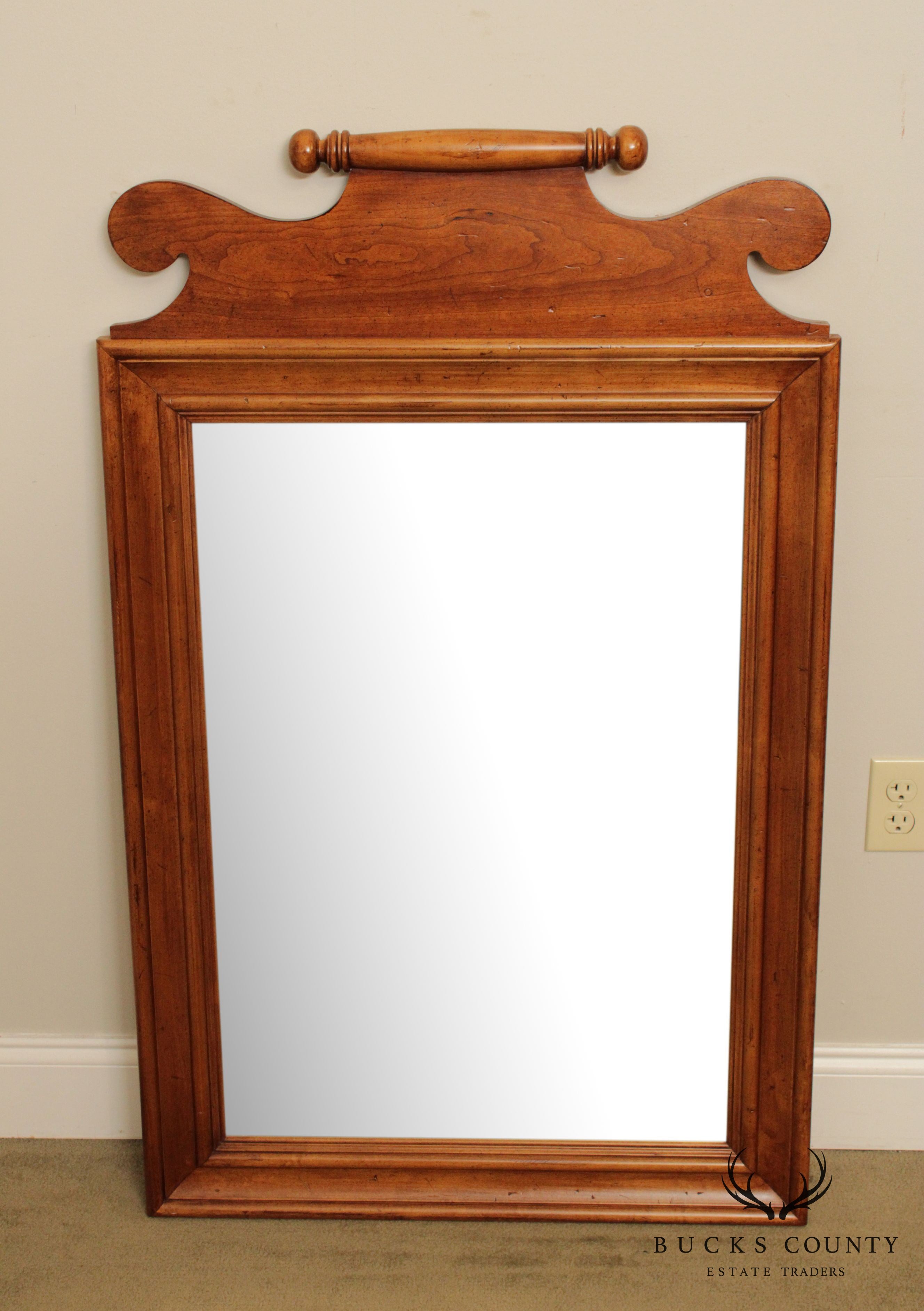 National of MT. Airy Cherry Frame Beveled Wall Mirror