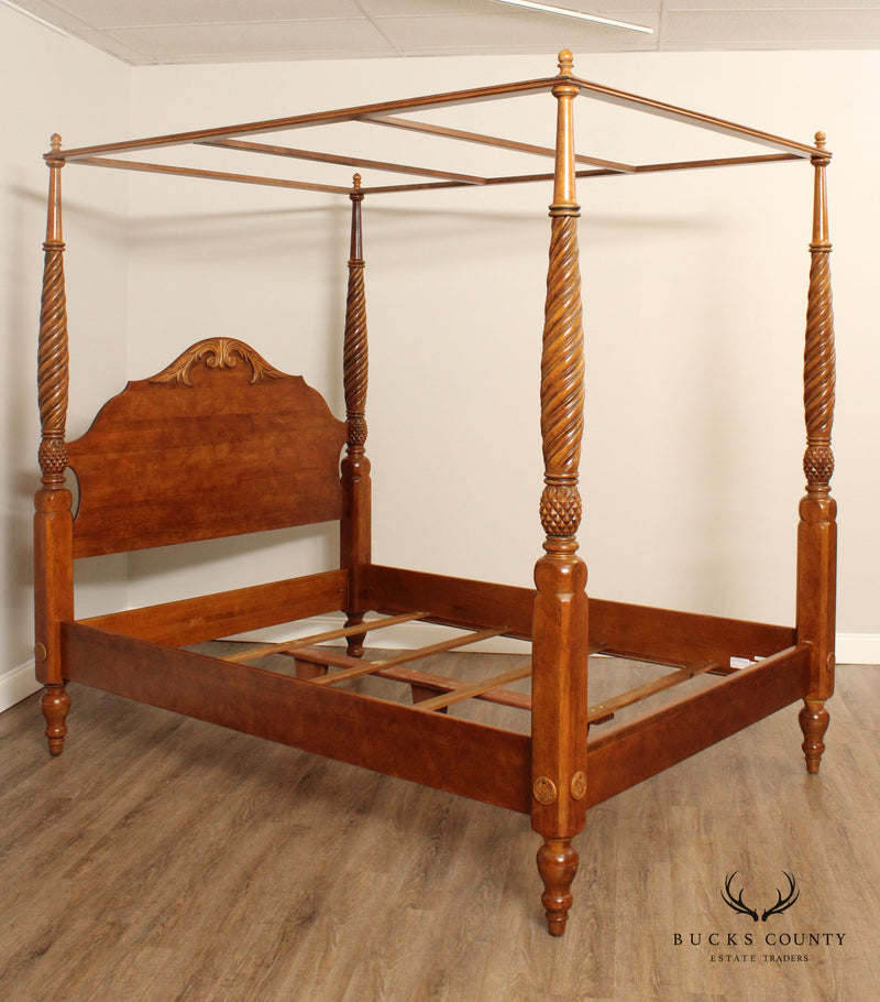 ETHAN ALLEN BRITISH CLASSICS CARVED MONTEGO QUEEN POSTER BED