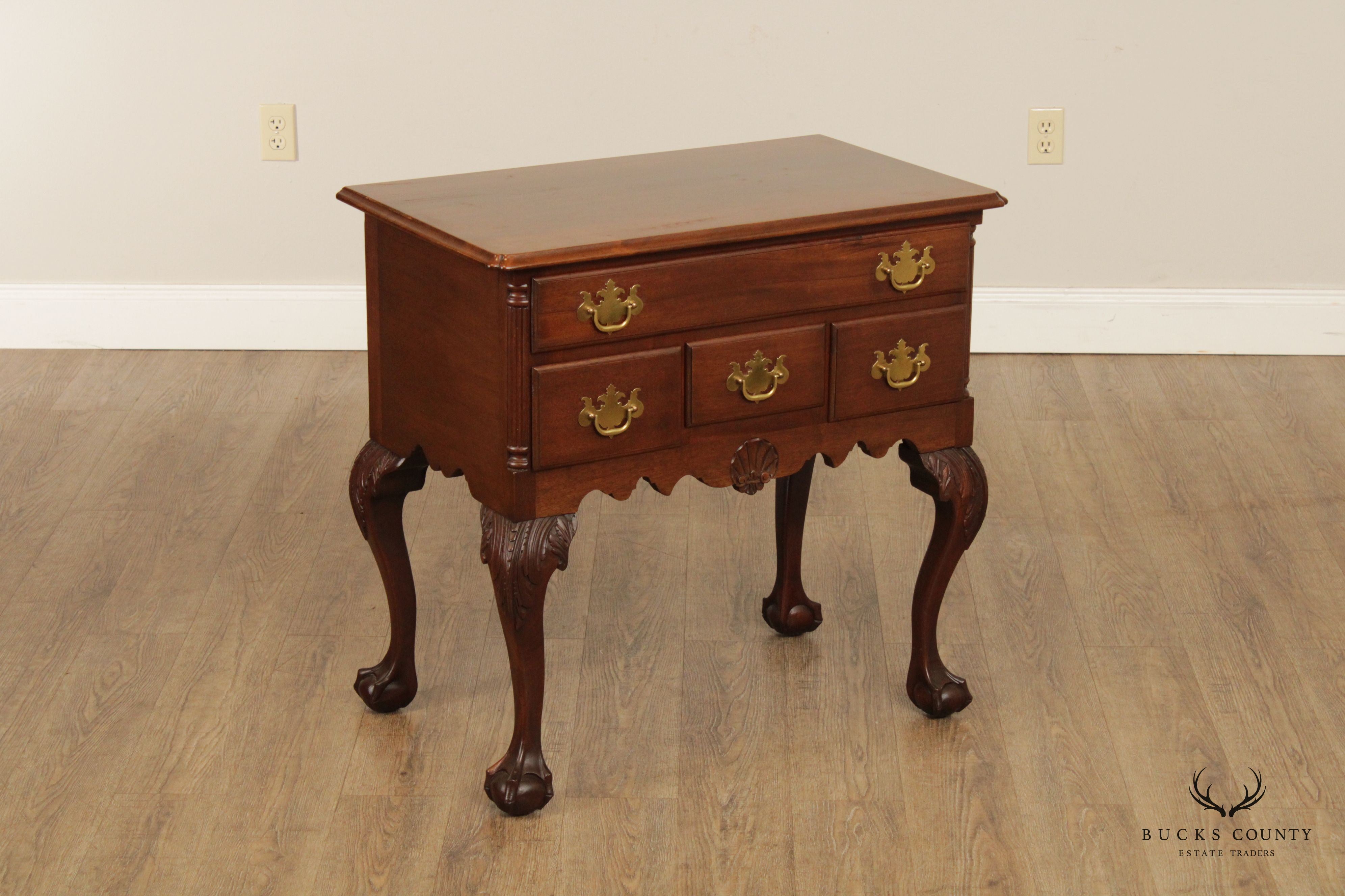 Antique Chippendale Style Ball and Claw Foot Mahogany Lowboy