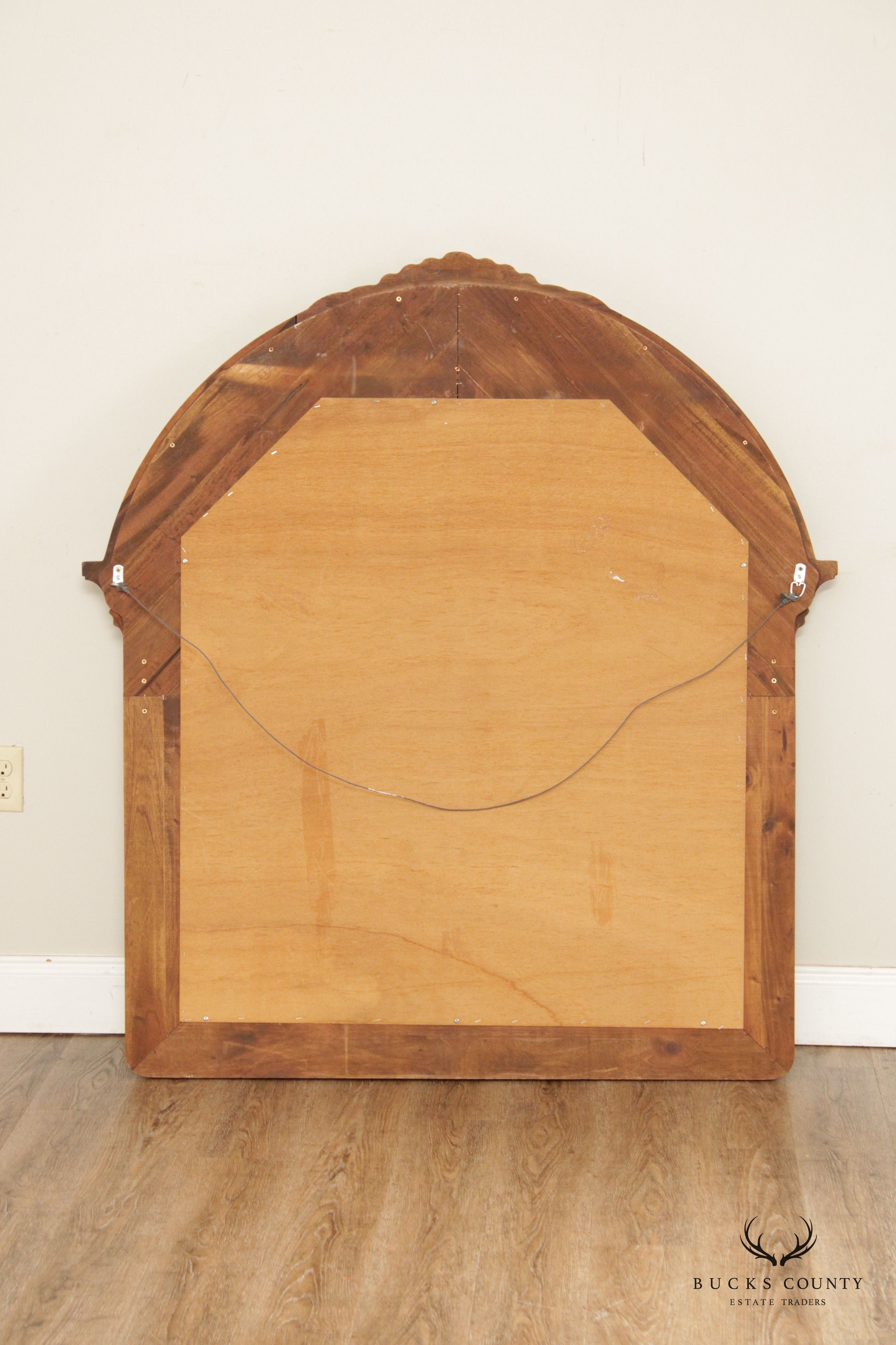 Carved Mahogany Arched Wall Mirror