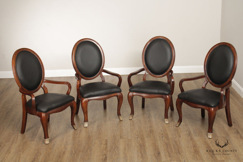 Italian Baroque Style Gold and White Dining Chairs - Set of 4