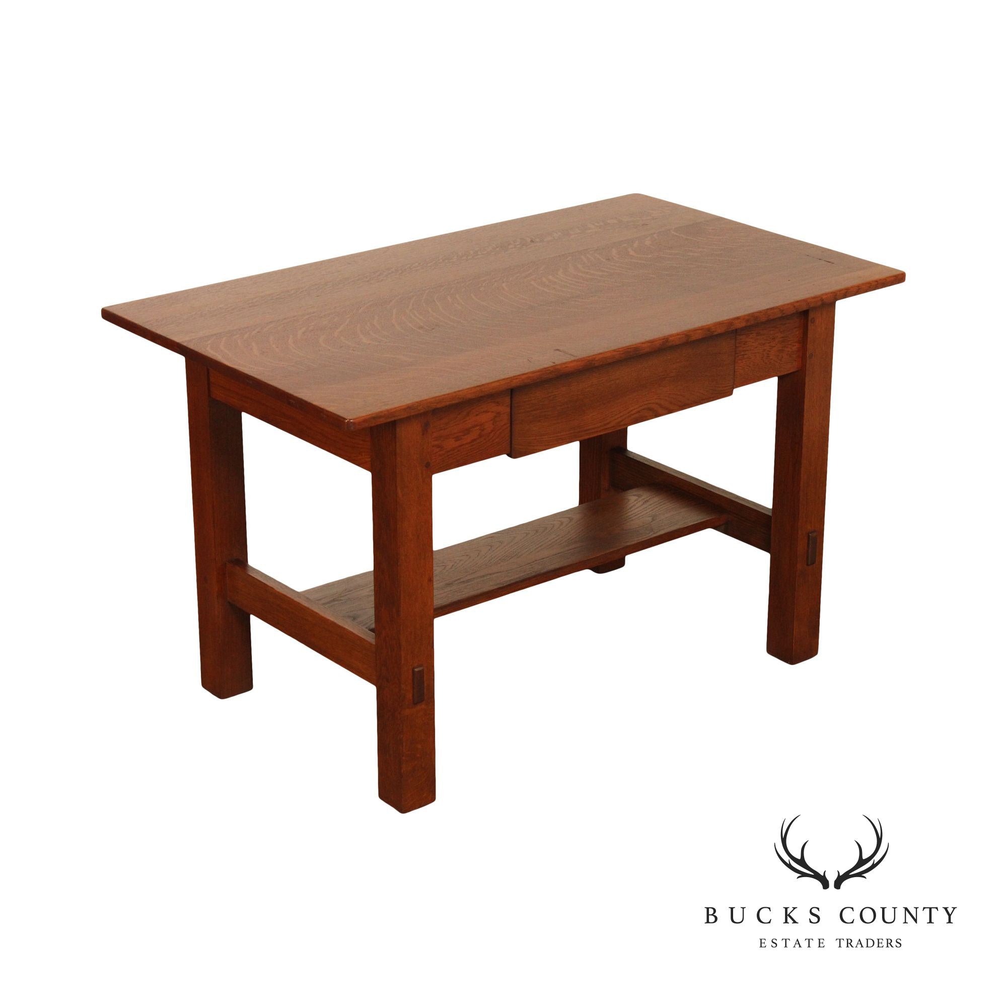 Limbert Mission Oak Library Table or Writing Desk