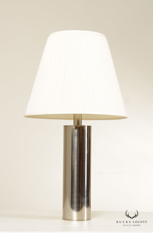 Mid Century Modern Chrome Cylinder Table Lamp
