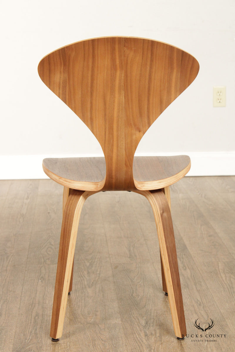 Mid Century Modern Style Set of Four Sculpted Walnut Dining Chairs