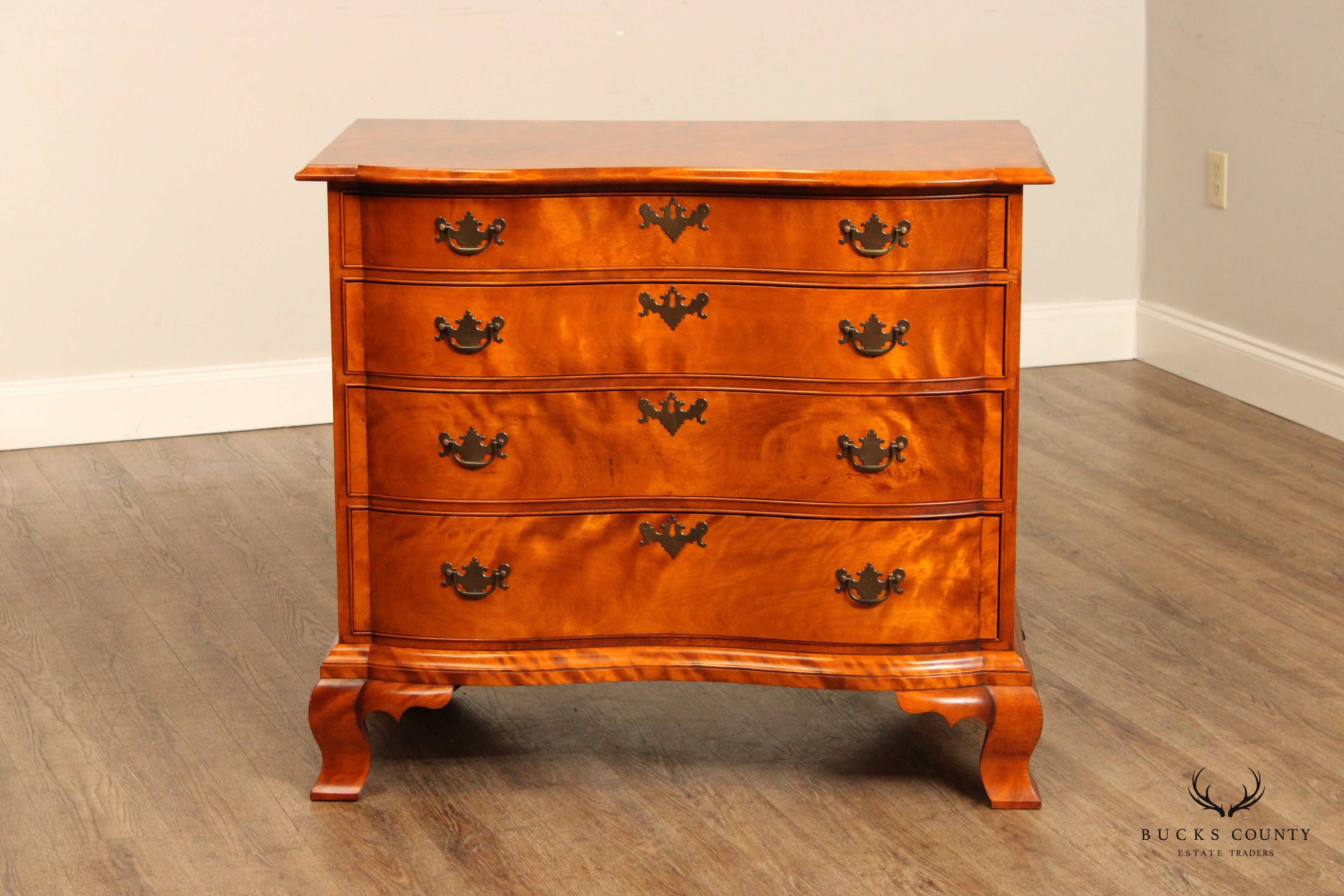 The Federalist Hand Crafted Flame Birch Oxbow Chest of Drawers