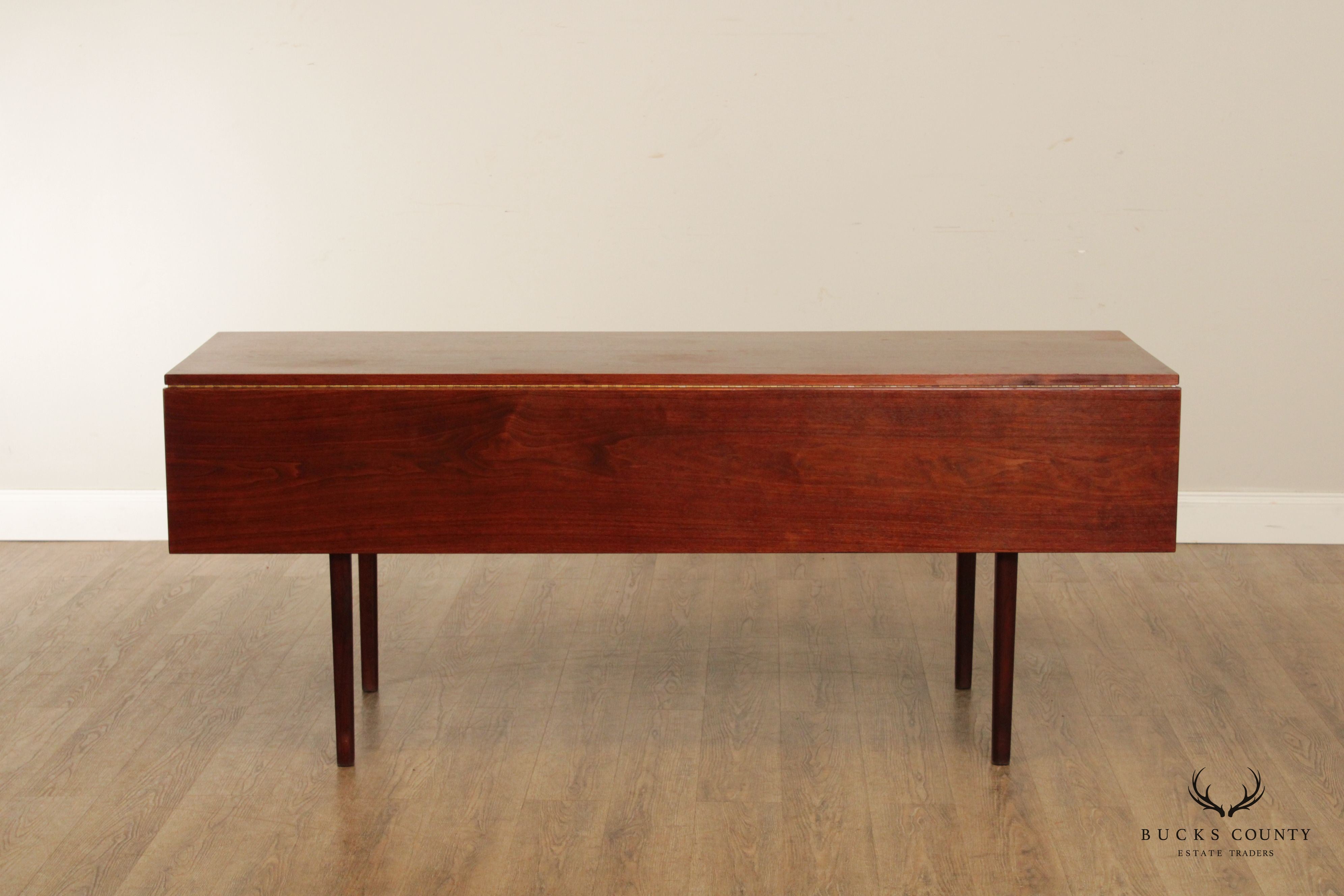 Custom Crafted Bench-Made Walnut Drop-Leaf Dining Table