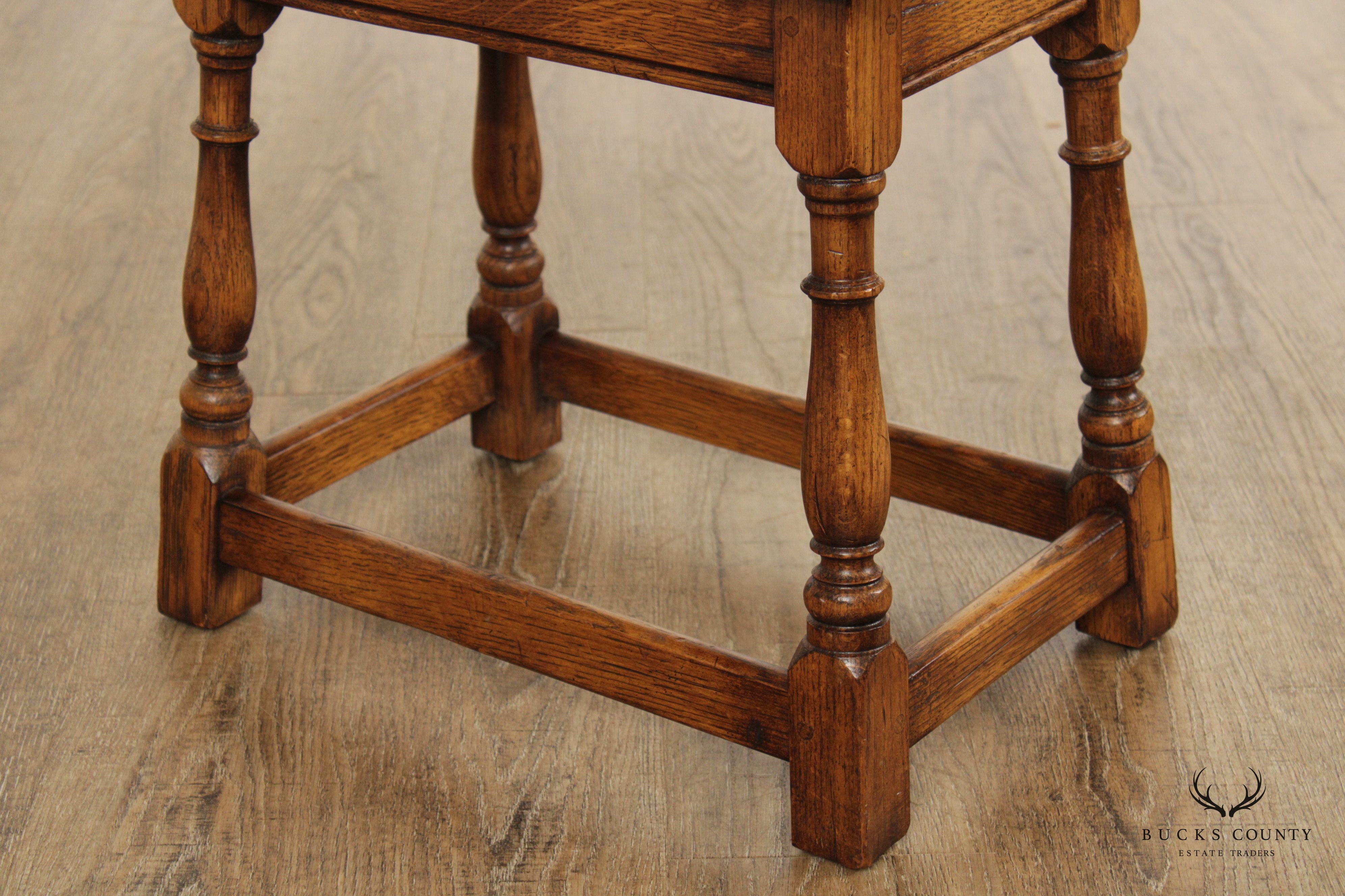 Stickley 'Antiquities' William & Mary Style Oak Stool