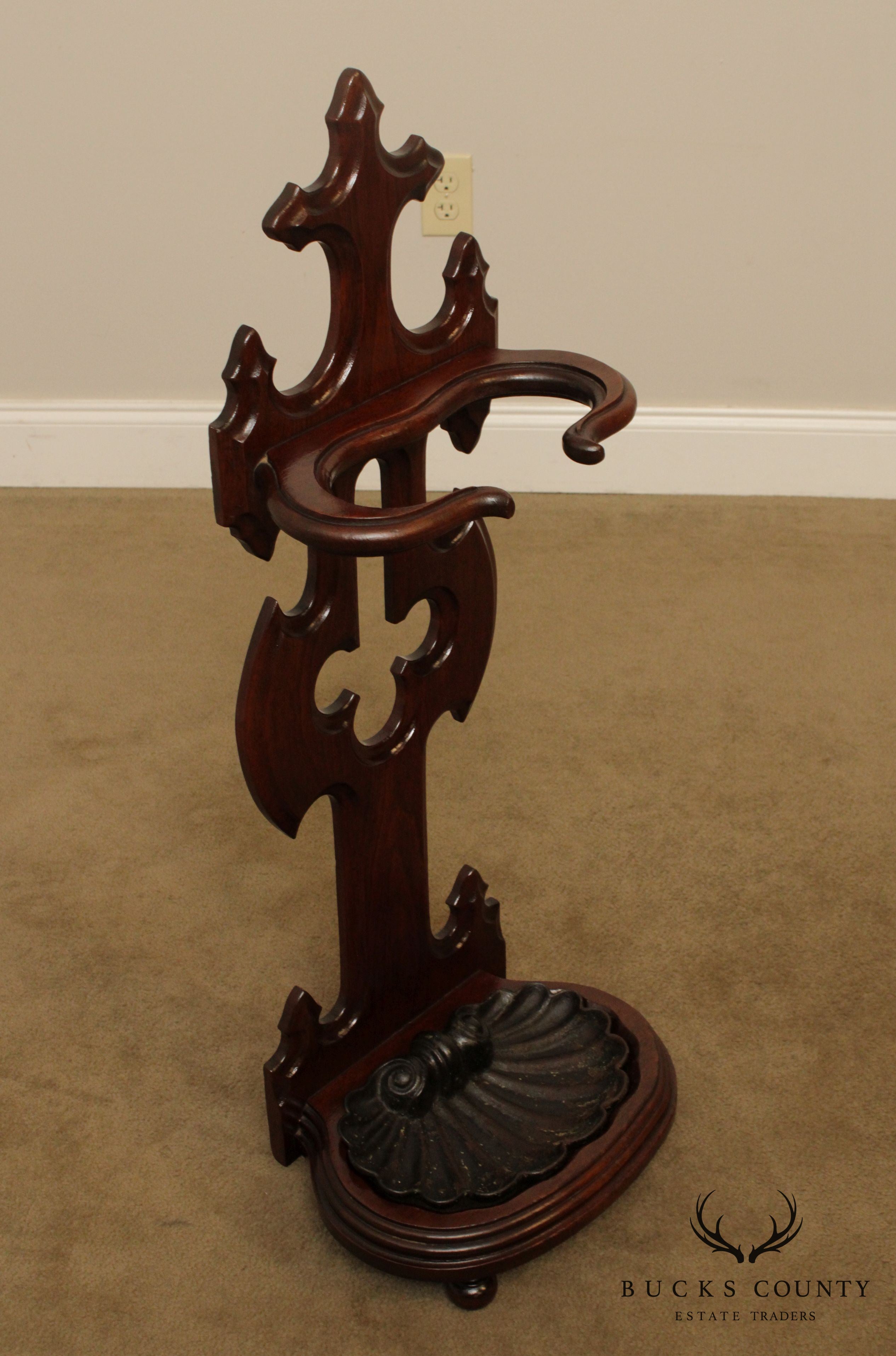 Antique Victorian Walnut Umbrella Stand