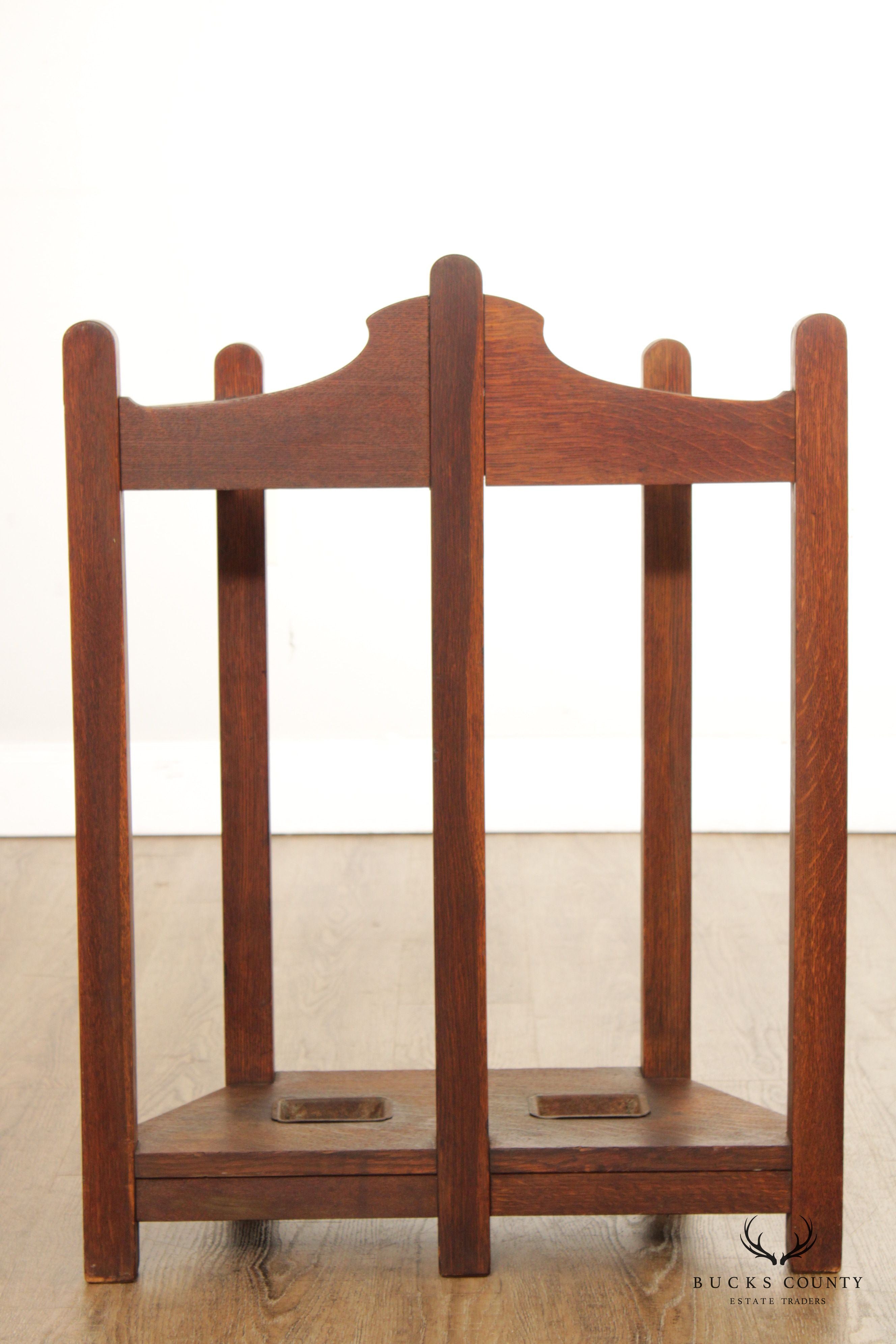 Stickley Brothers Antique Mission Oak Umbrella Rack