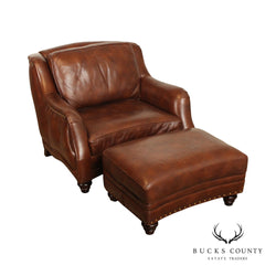 Hancock & Moore "Sundance" Oversized Leather Lounge Chair And Ottoman