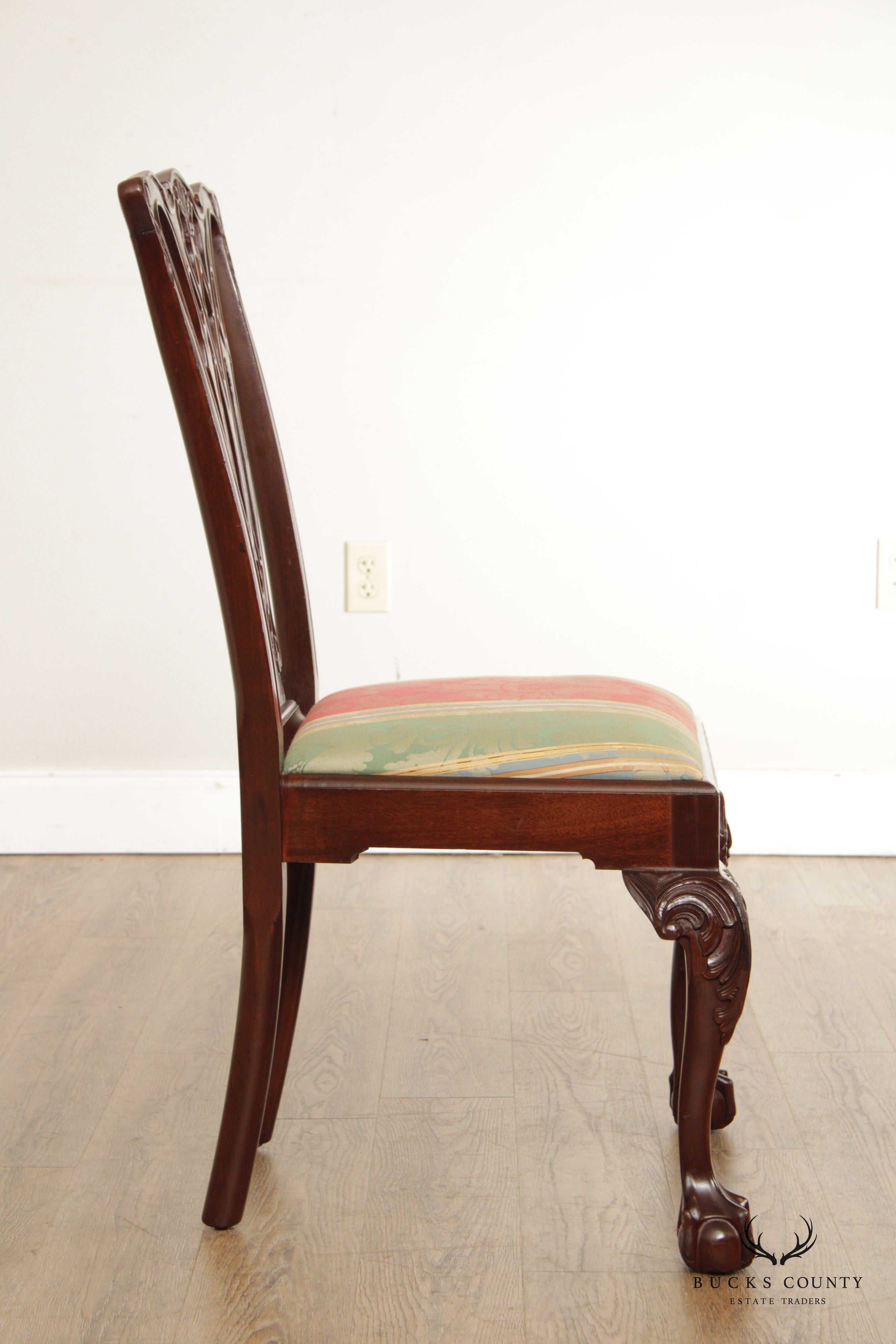 Custom Chippendale Style Mahogany Ball and Claw Foot Side Chair