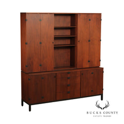 Milo Baughman for Directional Mid Century Modern Walnut China Cabinet Bookcase