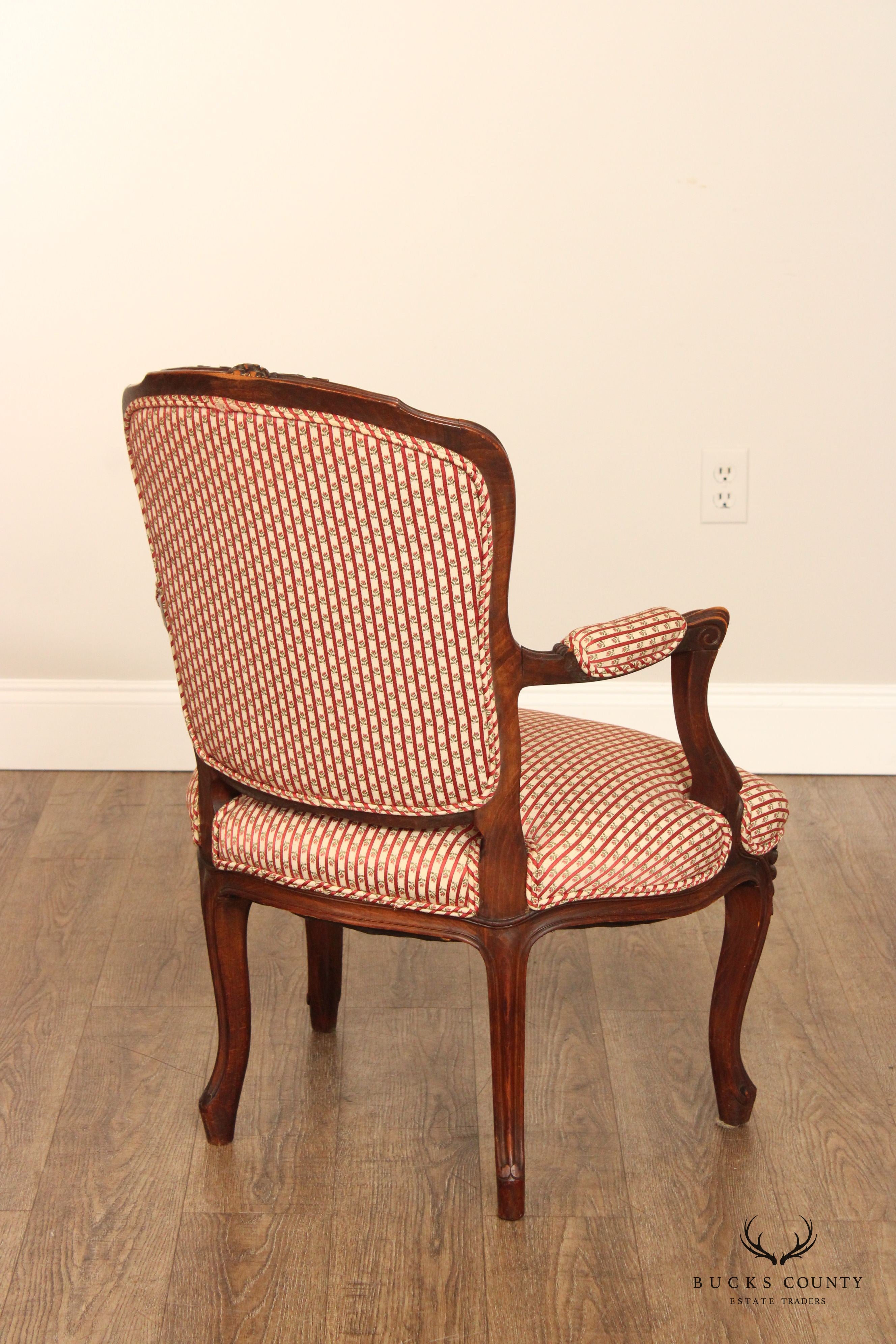 Antique French Louis XV Style Pair of Fauteuil Armchairs