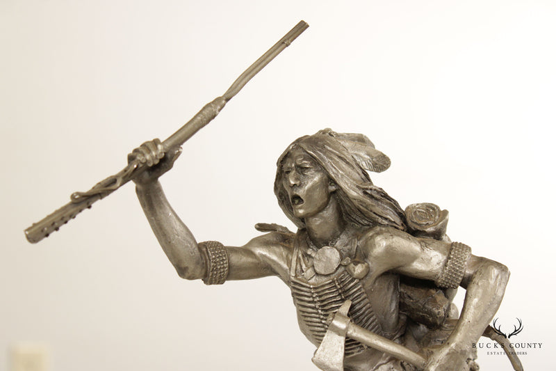 Jim Ponter Native American 'Cheyenne Brave' Pewter Statue